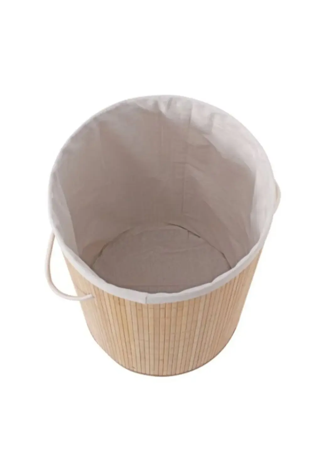 DecoHandy Yuvarlak Bambu Kirli Sepeti