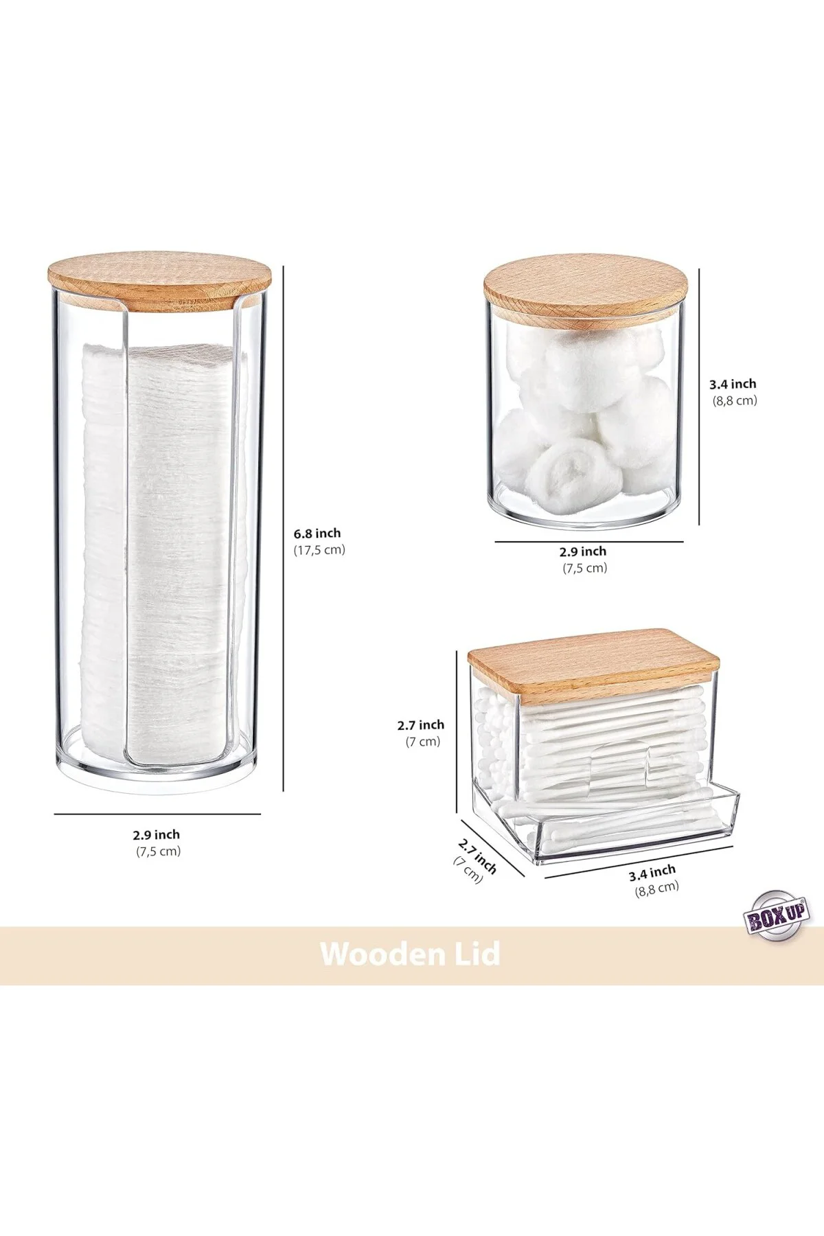 Deconox Ahşap Kapak 3 lü Akrilik Organizer Set