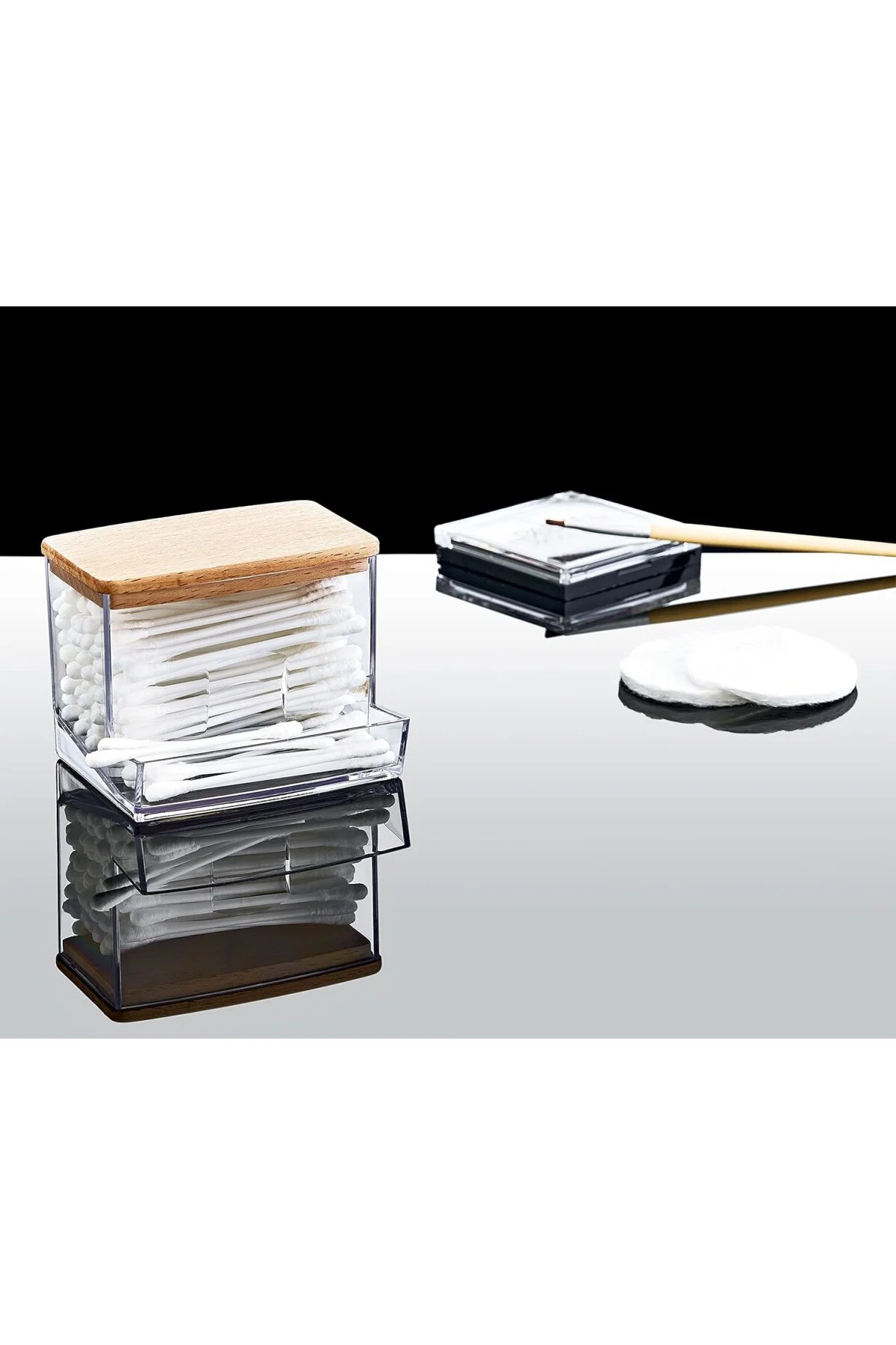 Deconox Ahşap Kapak 3 lü Akrilik Organizer Set