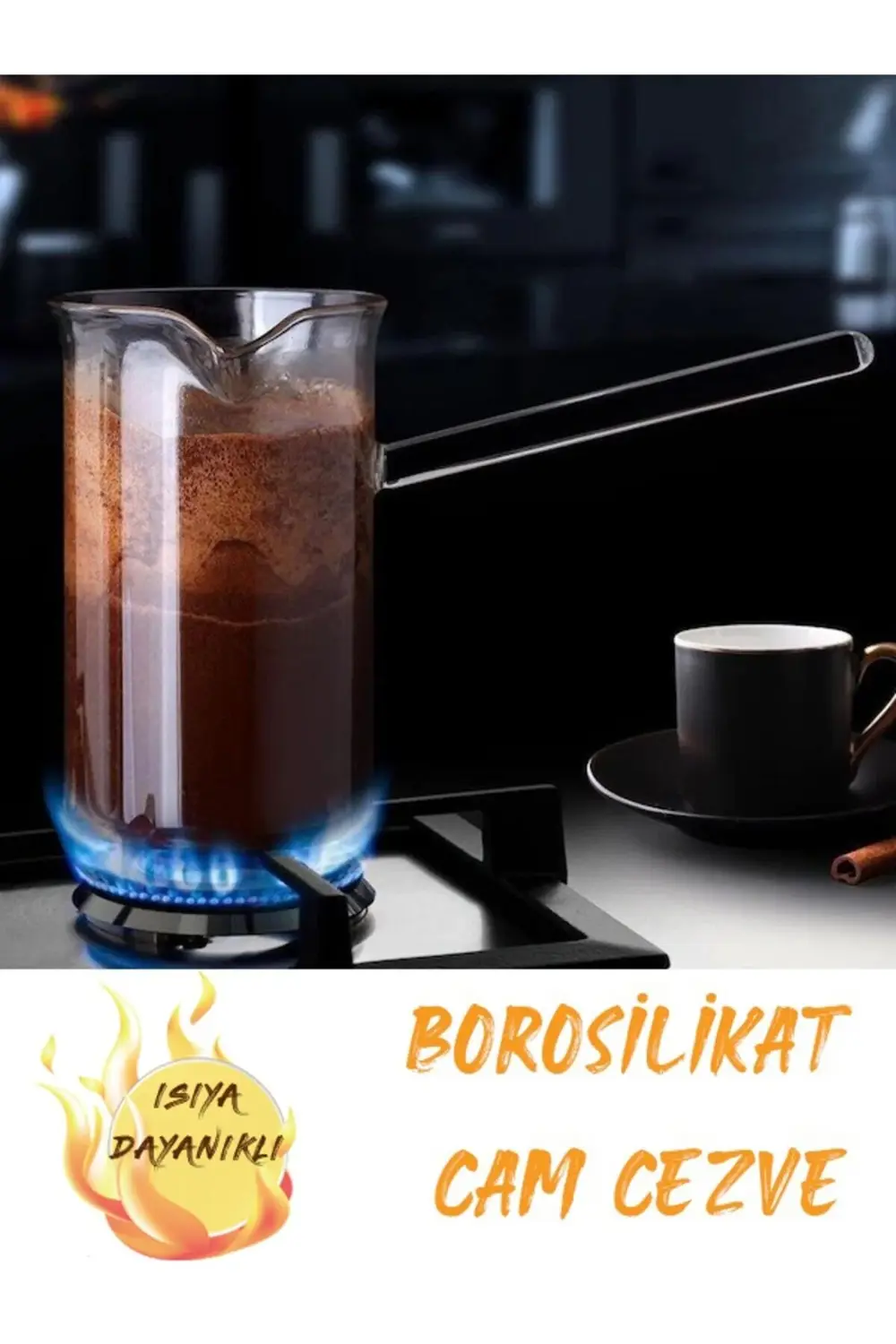 Decorev Isıya Dayanıklı Borosilikat Cam Cezve 400 Ml