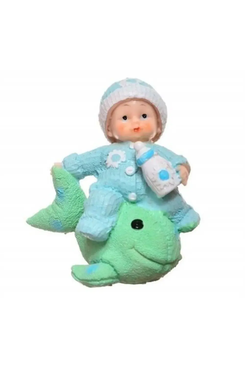 ® Decotown Hediyelik Sevimli Mavi Bebek Biblo Polyester Süs Eşyas