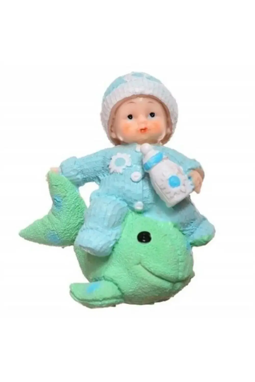 ® Decotown Hediyelik Sevimli Mavi Bebek Biblo Polyester Süs Eşyas