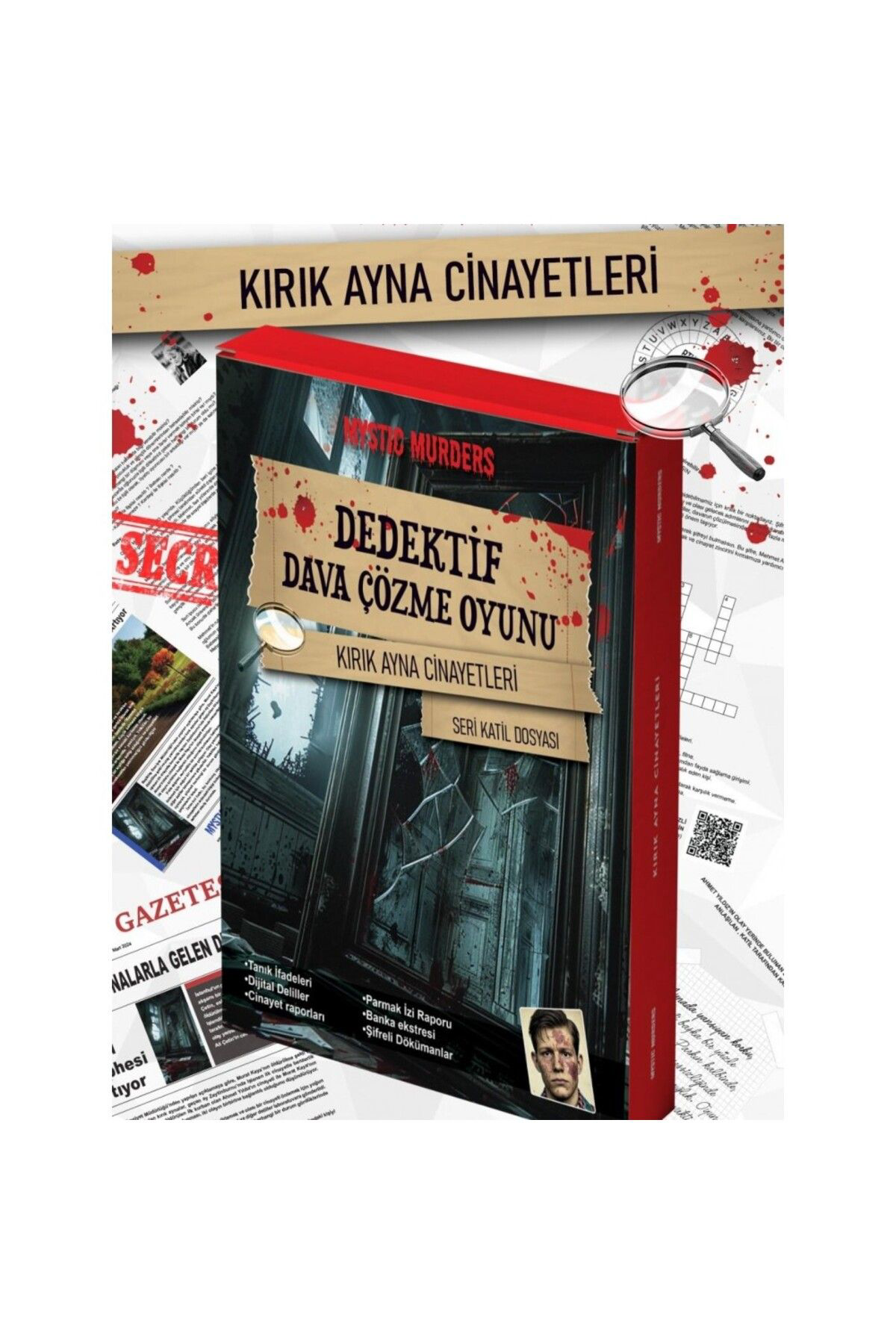 Dedektif oyunu "Kırık Ayna C" Cinayet çözme oyun tatilde arkadaşl