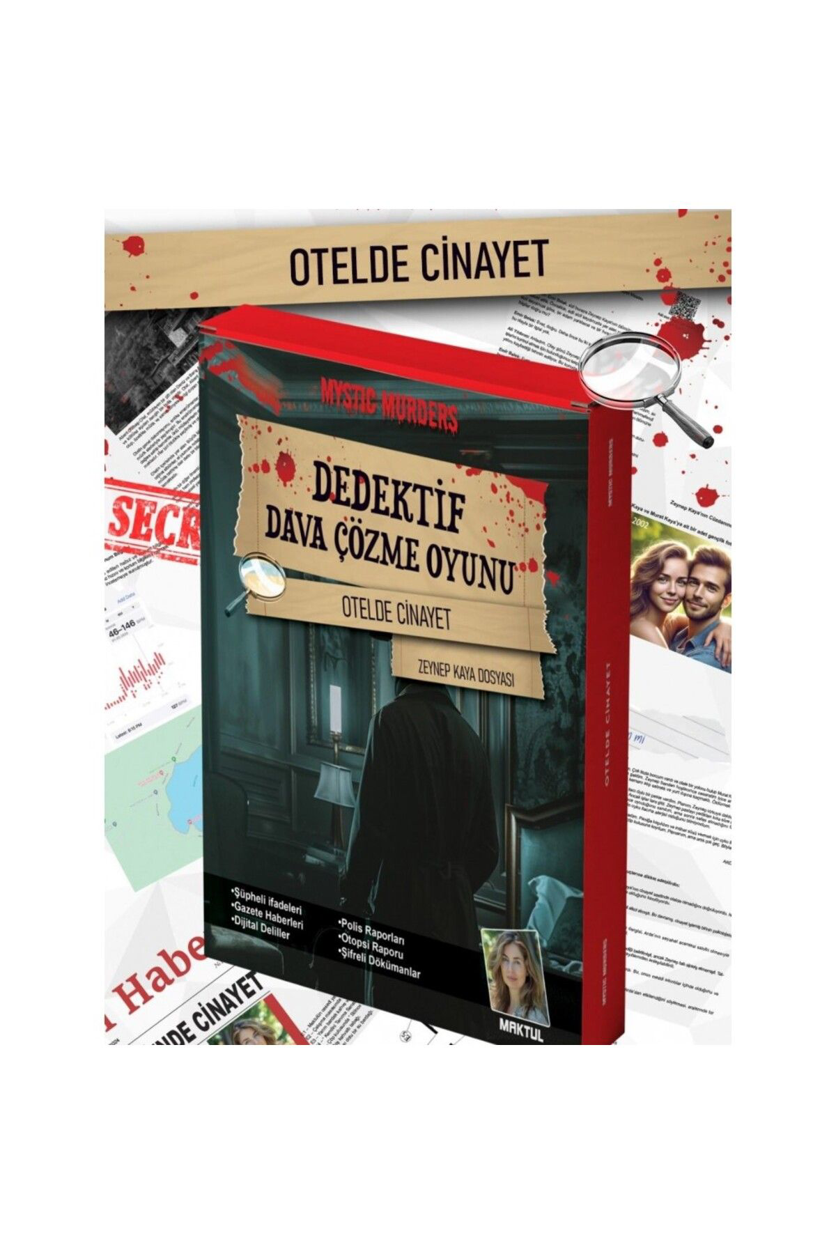 Dedektif oyunu "Otelde Cinayet" Cinayet çözme oyun tatilde arkada