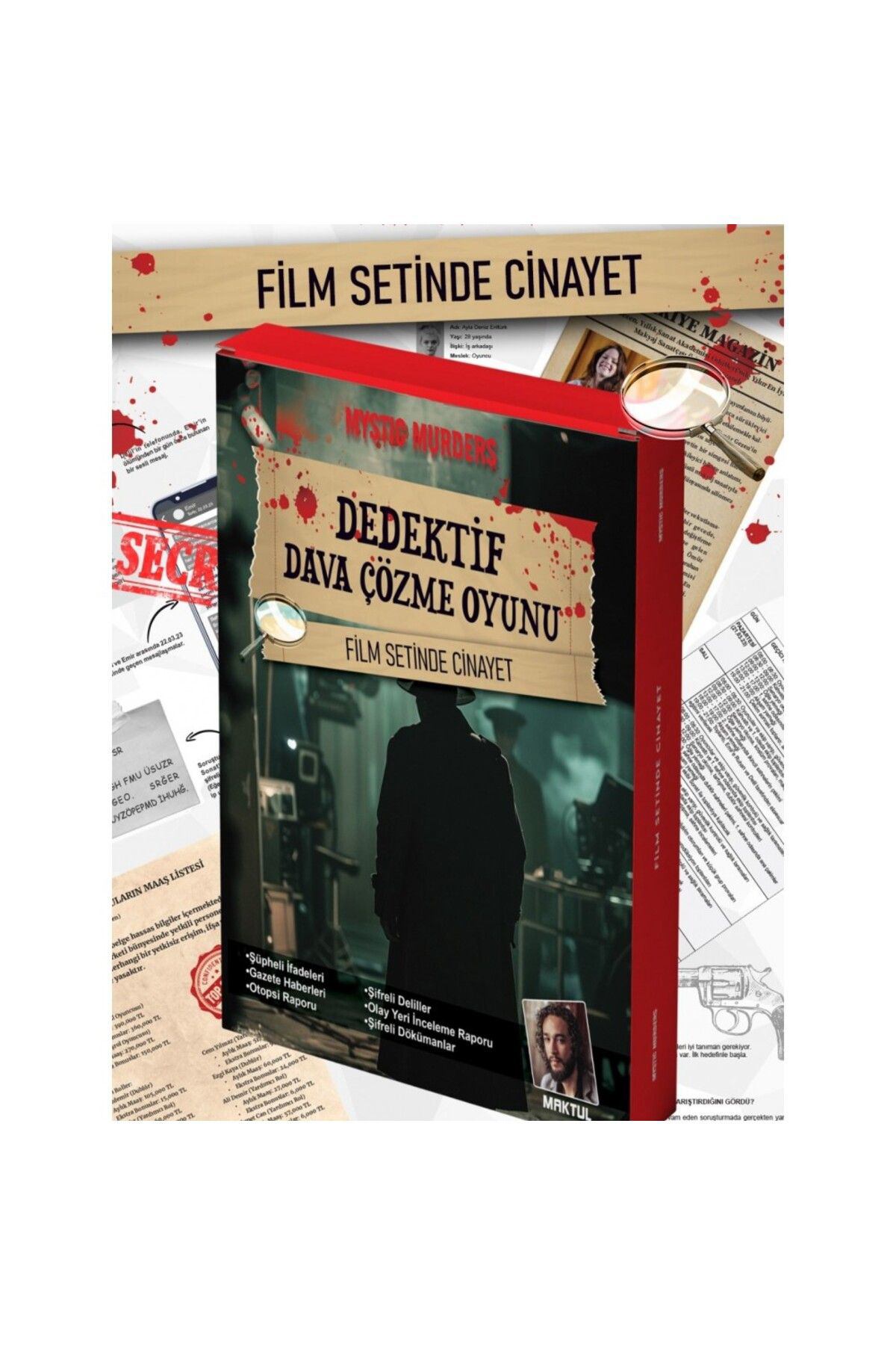 Dedektif oyunu "Film setinde C" Cinayet çözme oyun tatilde arkada Dedektif oyunu "Film setinde C" Cinayet çözme oyun tatilde arkada