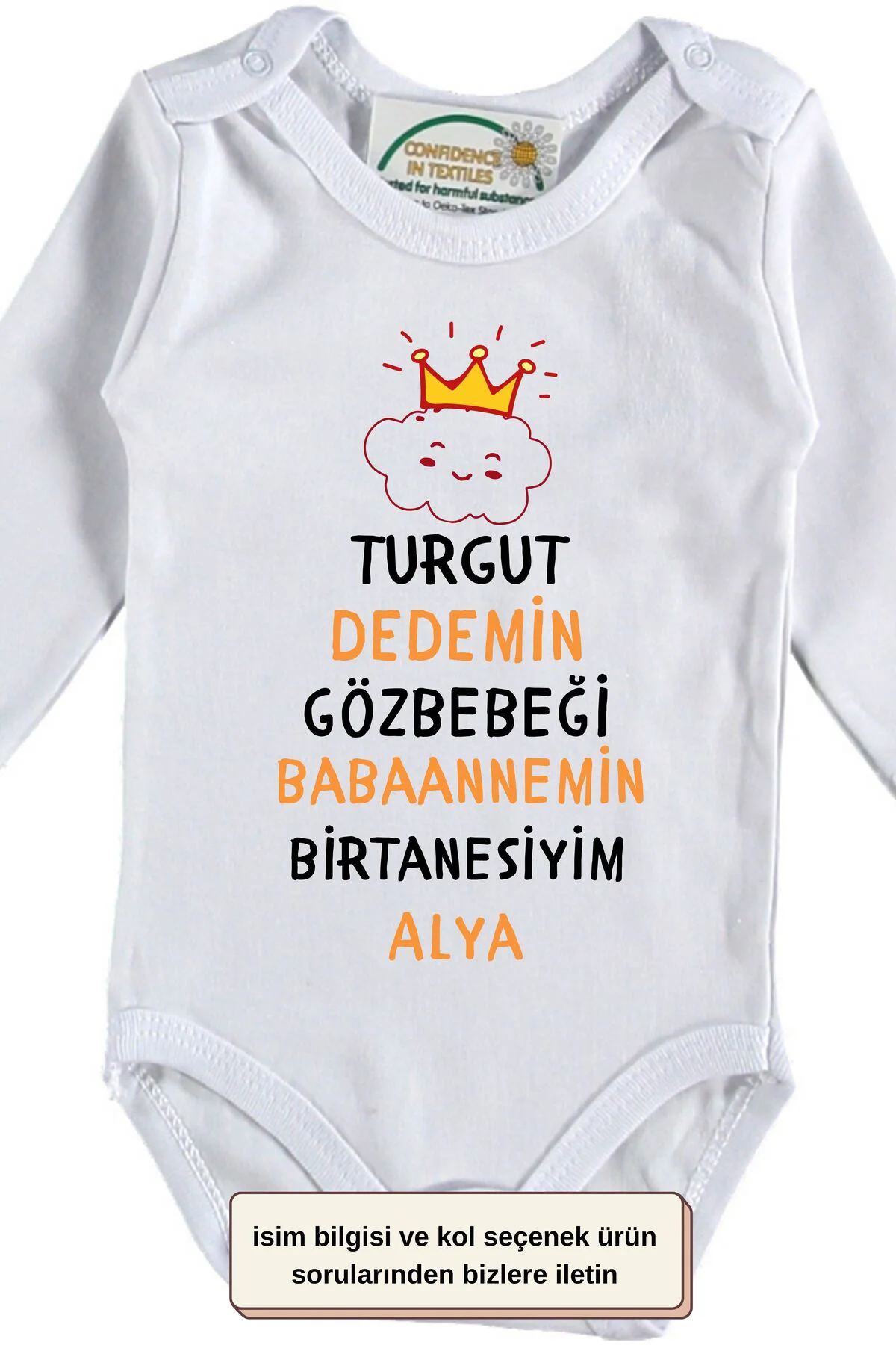 Dedemin Göz Bebeği Babaannemin bir tanesiyim Yazılı Kişiye özel Bebek Zıbın Dedemin Göz Bebeği Babaannemin bir tanesiyim Yazılı Kişiye özel Bebek Zıbın