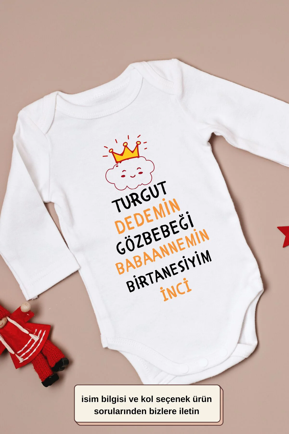 Dedemin Göz Bebeği Babaannemin bir tanesiyim Yazılı Kişiye özel Bebek Zıbın Dedemin Göz Bebeği Babaannemin bir tanesiyim Yazılı Kişiye özel Bebek Zıbın