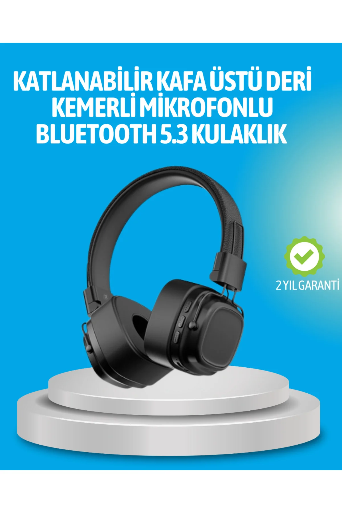 Deep Bass Destekli Kablosuz Katlanabilir Kulak Üstü Kulaklık