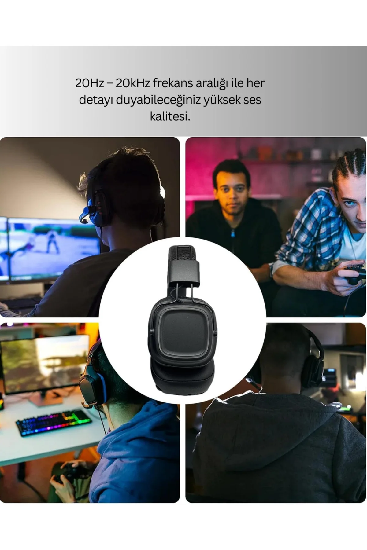 Deep Bass Destekli Kablosuz Katlanabilir Kulak Üstü Kulaklık