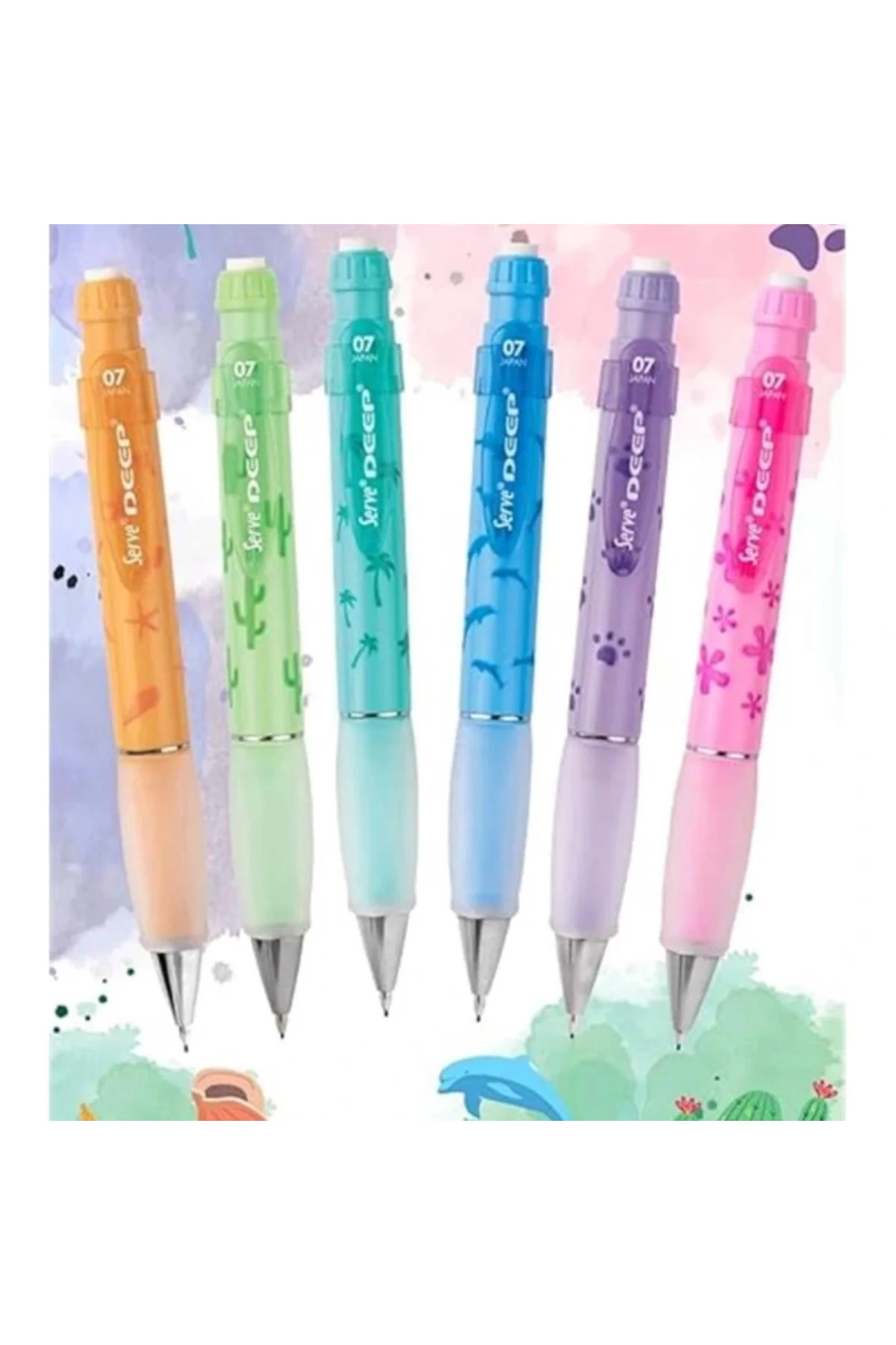Deep Mekanik Kurşun Kalem Pastel Doğa Serisi 0.7 mm 6'lı Set