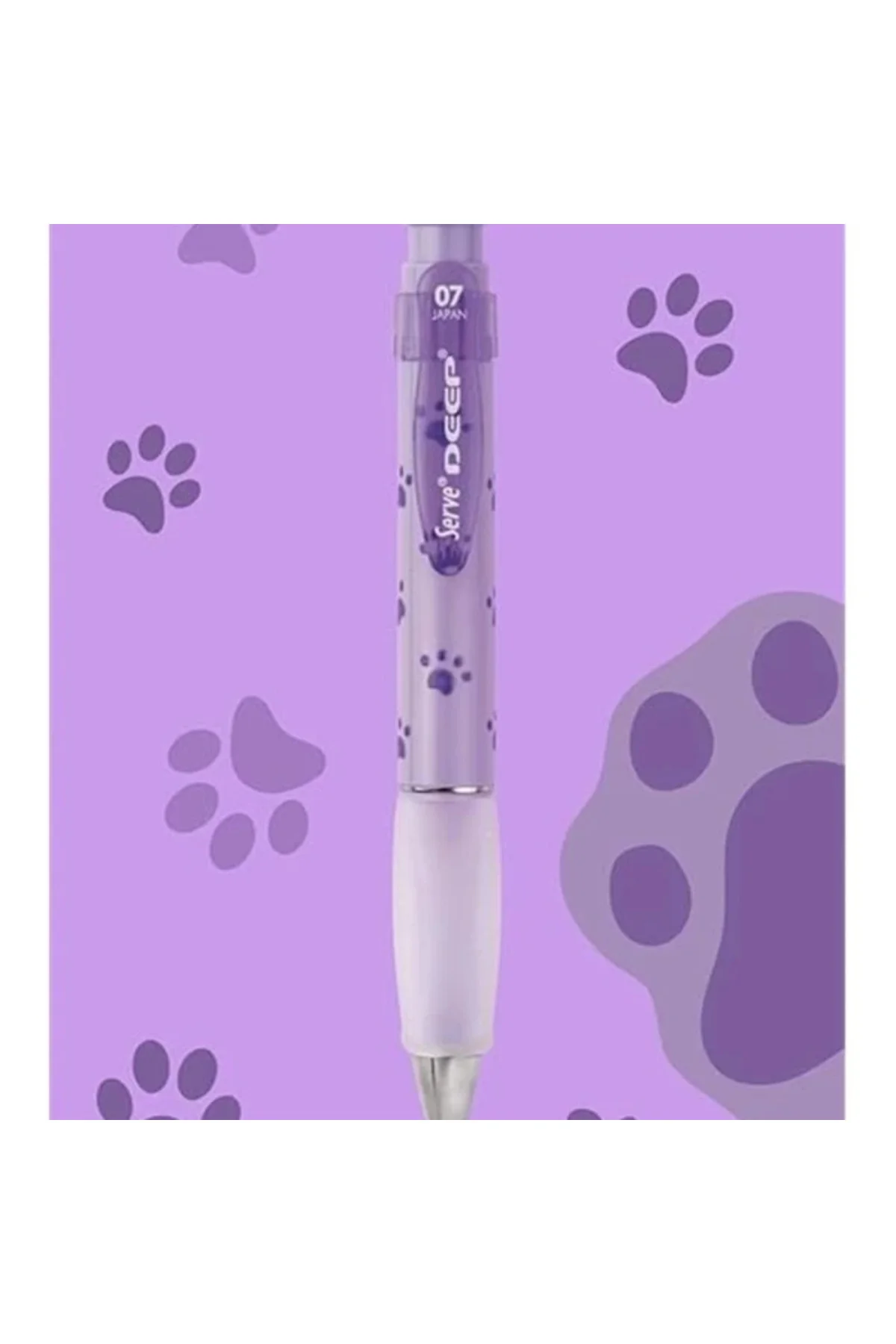 Deep Mekanik Kurşun Kalem 0.7 mm Lavanta Kopek Patısı Deseni