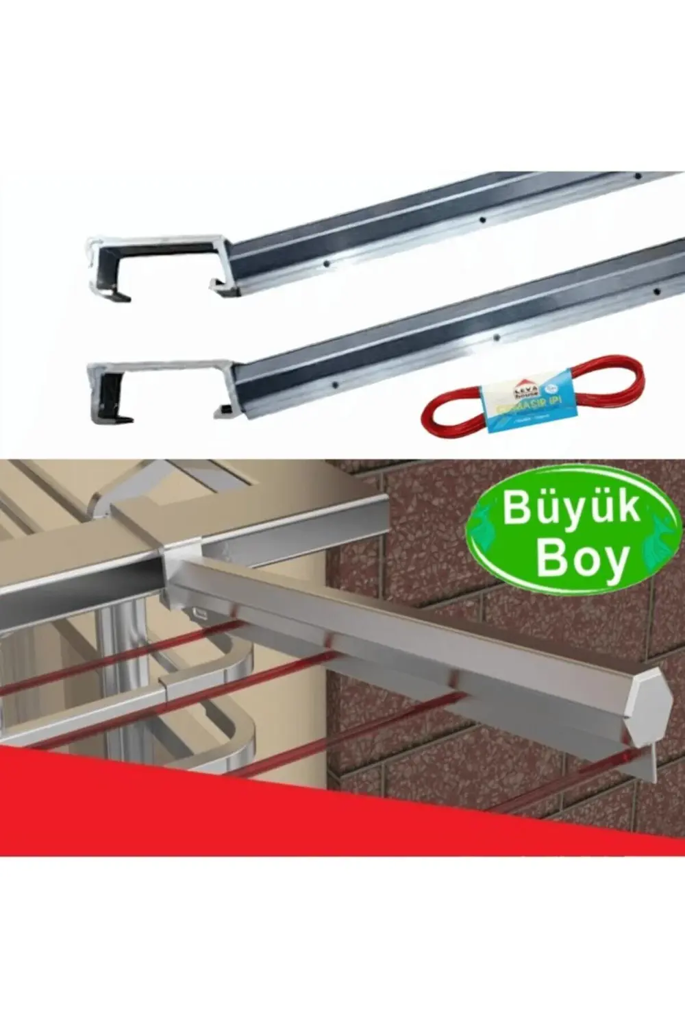 Deerpa Çamaşır Kurutmalık Askılığı Kare Küpeşte Alüminyum Balkon