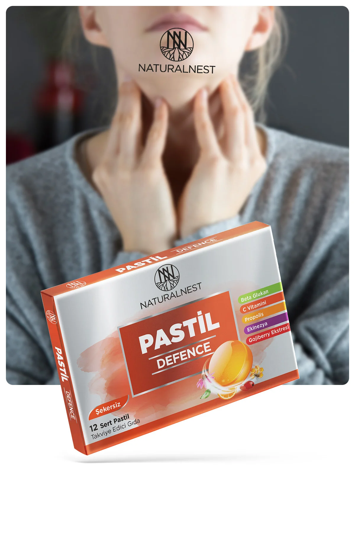 Defence Şekersiz 12 Sert Pastil