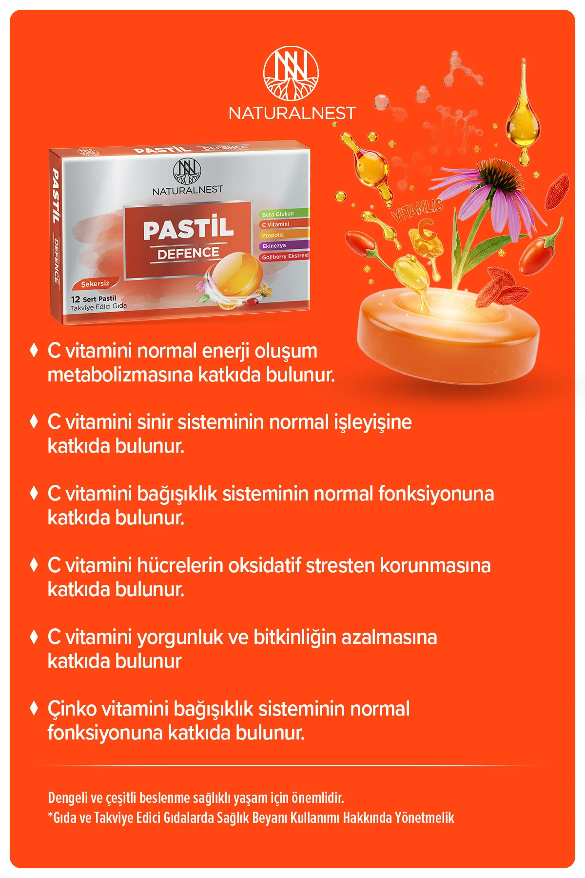 Defence Şekersiz 12 Sert Pastil
