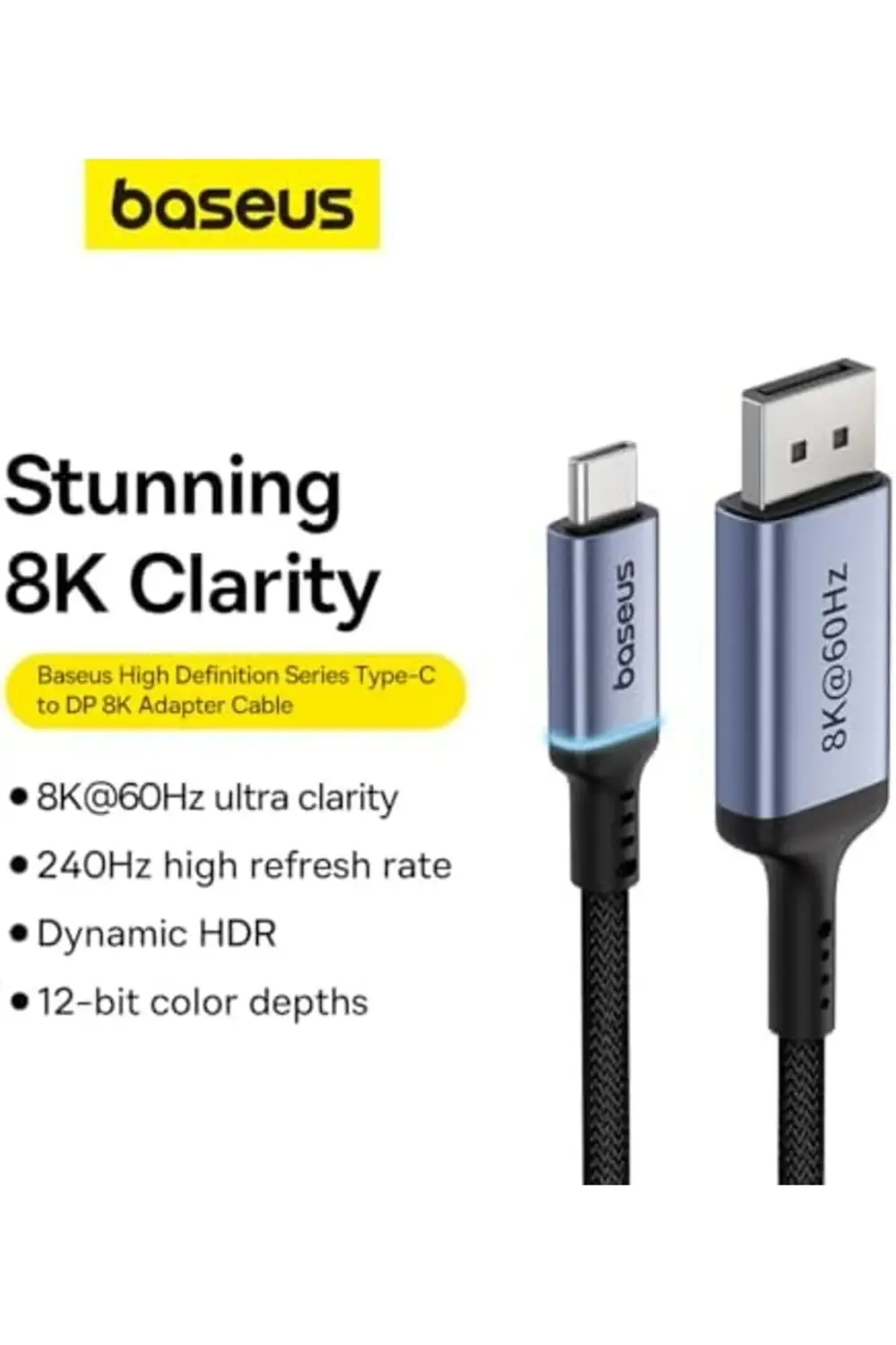 Definition Serisi Type-C to DP 8K Adaptör Kablo, 2m, Siyah 395519