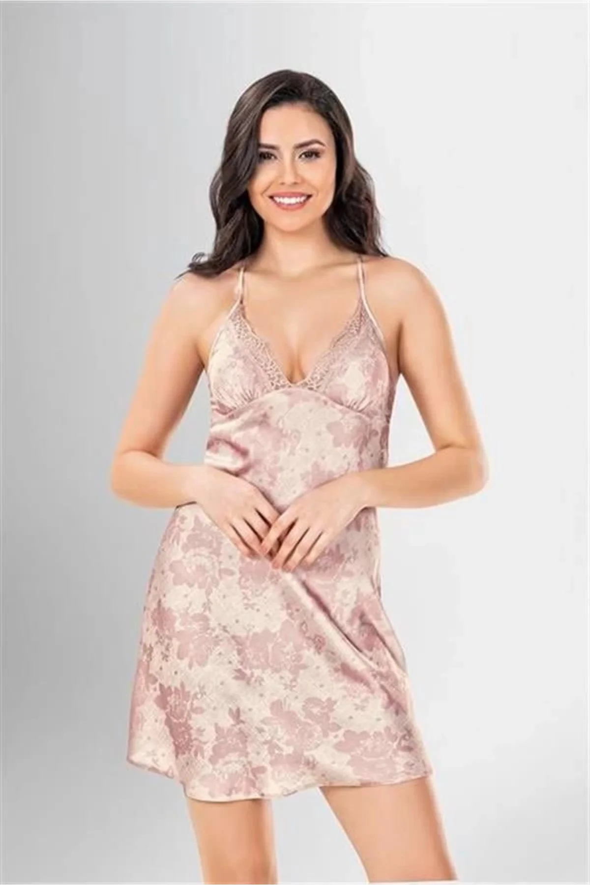 Defnada Defnada 2 Li Kısa Sabahlık Takımı Desenli