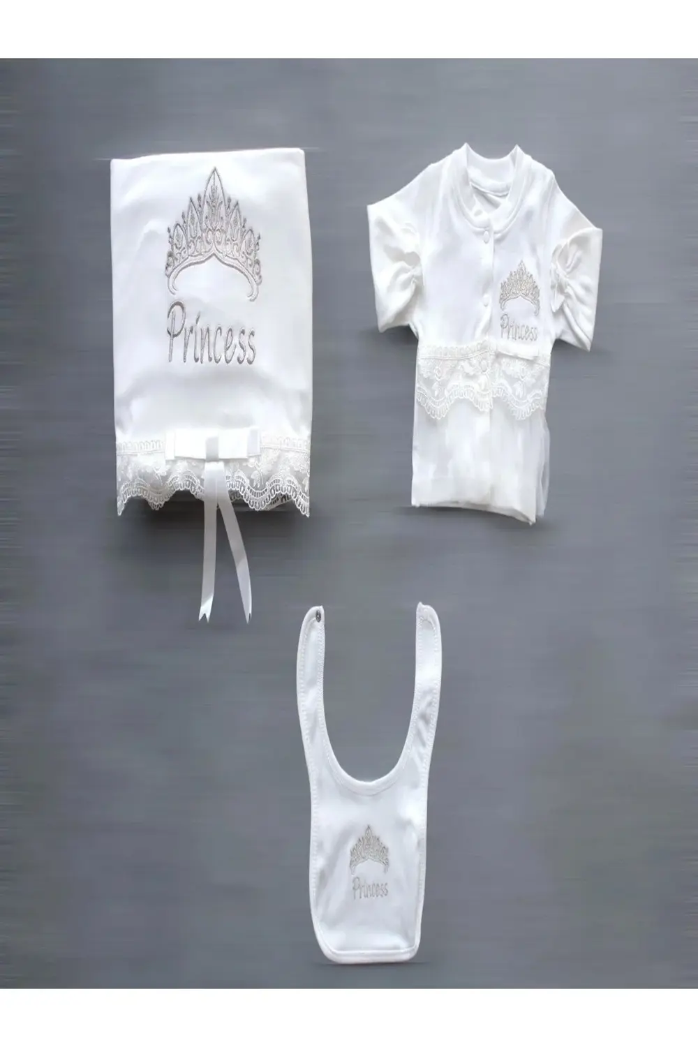 Defnada Taçlı Prensesim Nakışlı %100 Cotton 10lu Zıbın Takımı Has