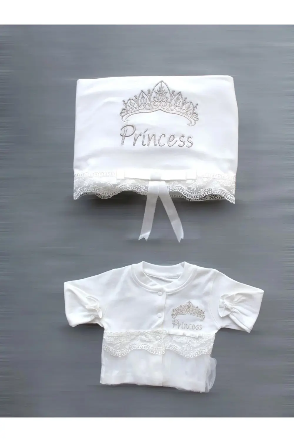 Defnada Taçlı Prensesim Nakışlı %100 Cotton 10lu Zıbın Takımı Has