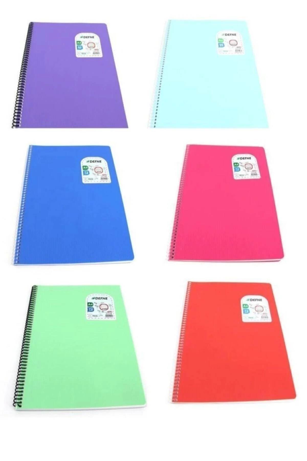 Defne Nova Spiralli Telli A-4 Defter 96 Yaprak Çizgili