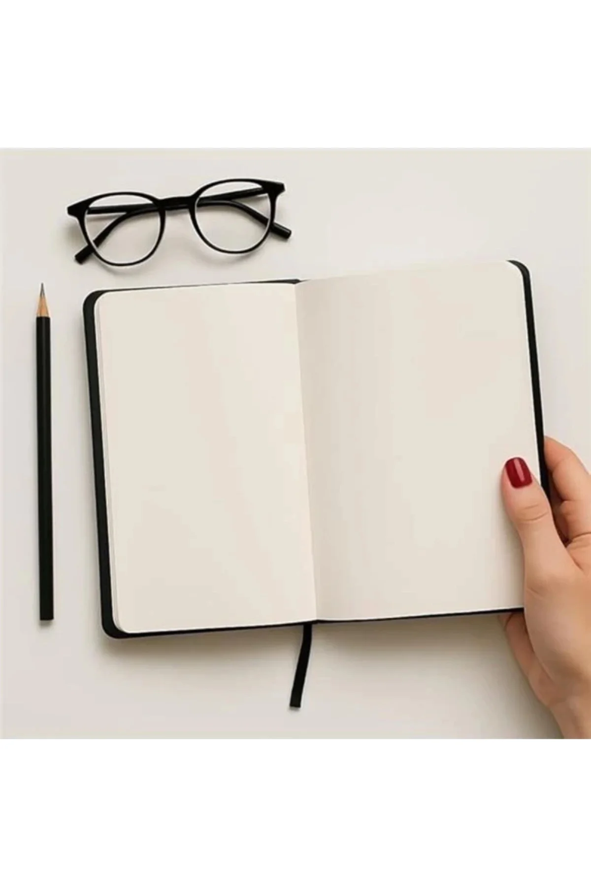 Defter, Çizgisiz Not Defteri, Siyah Termo Deri Kapaklı Çizgisiz Not Defter, 128 Yaprak