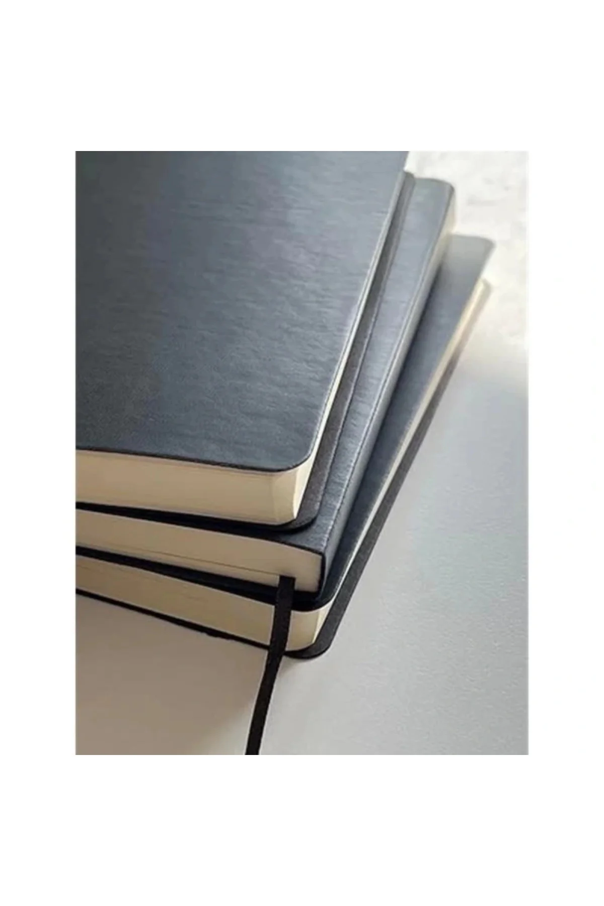 Defter, Çizgisiz Not Defteri, Siyah Termo Deri Kapaklı Çizgisiz Not Defter, 128 Yaprak