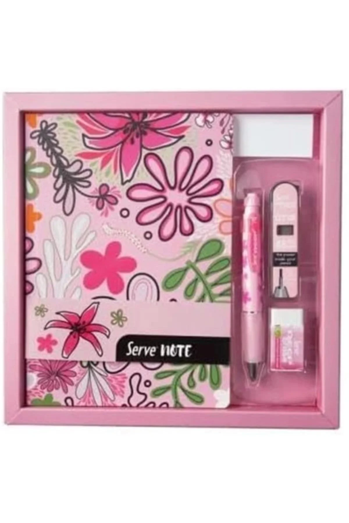 DEFTER SETI DESENLİ SEKER PEMBE ÖZEL KUTUDA