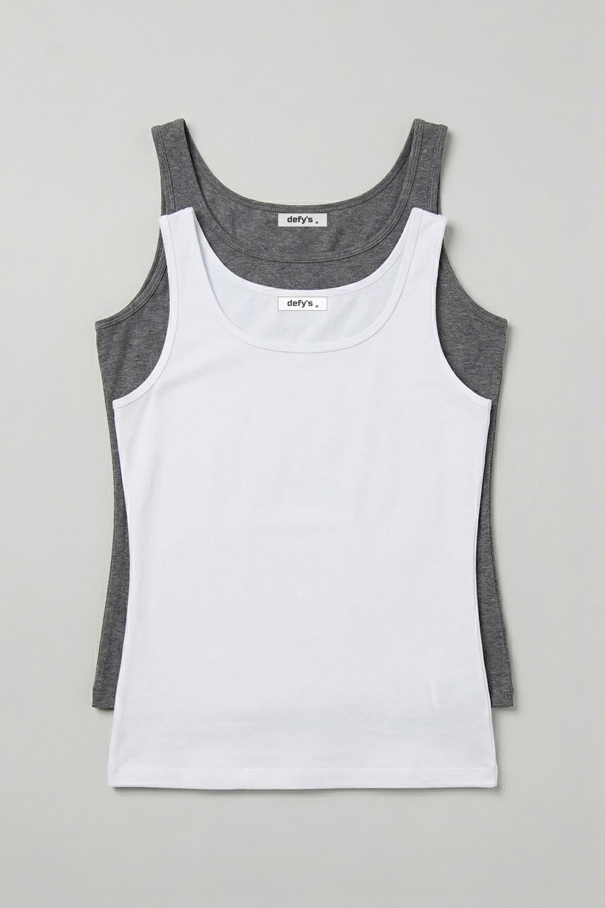 Defy’s Kadın Doğal Pamuklu Regular Fit Günlük Geniş Askılı Basic 