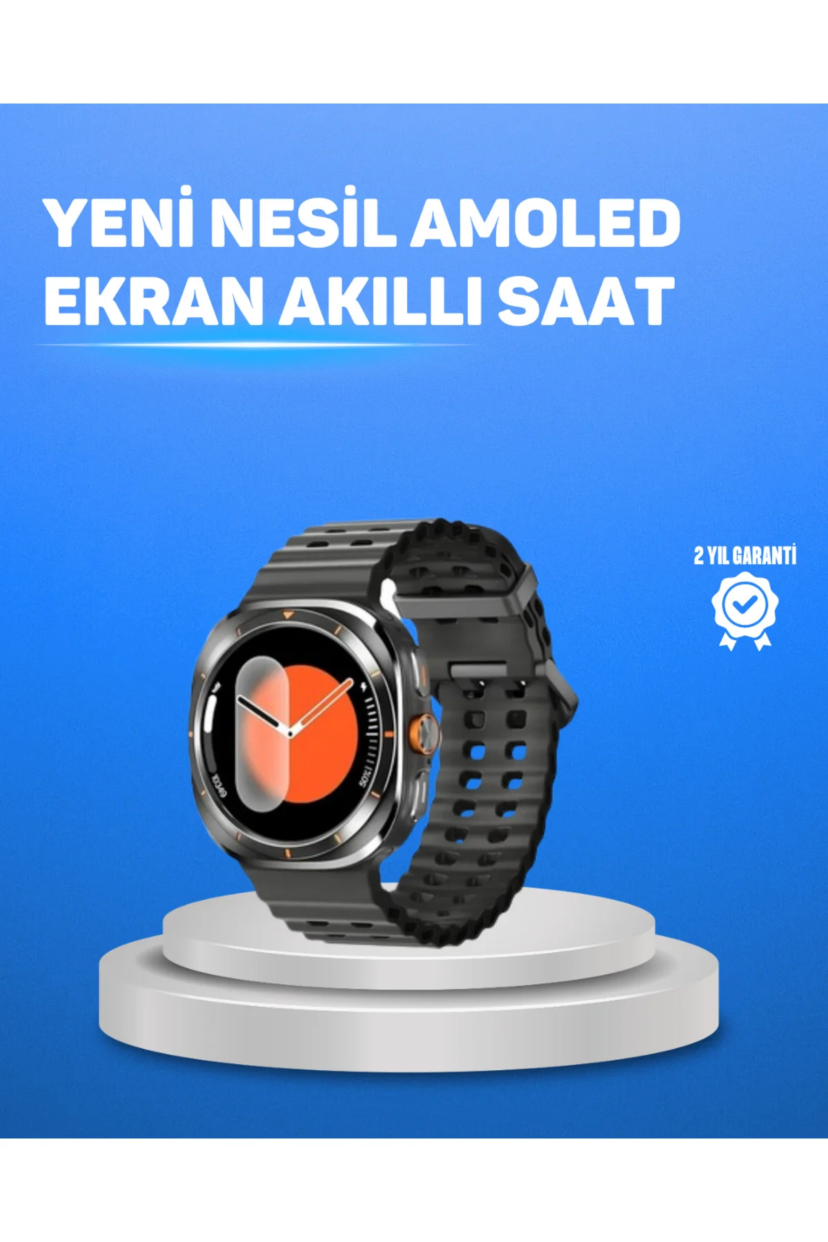 Değiştirilebilir Kordonlu Akıllı Saat IPS Ekran ve Bildirim Desteği