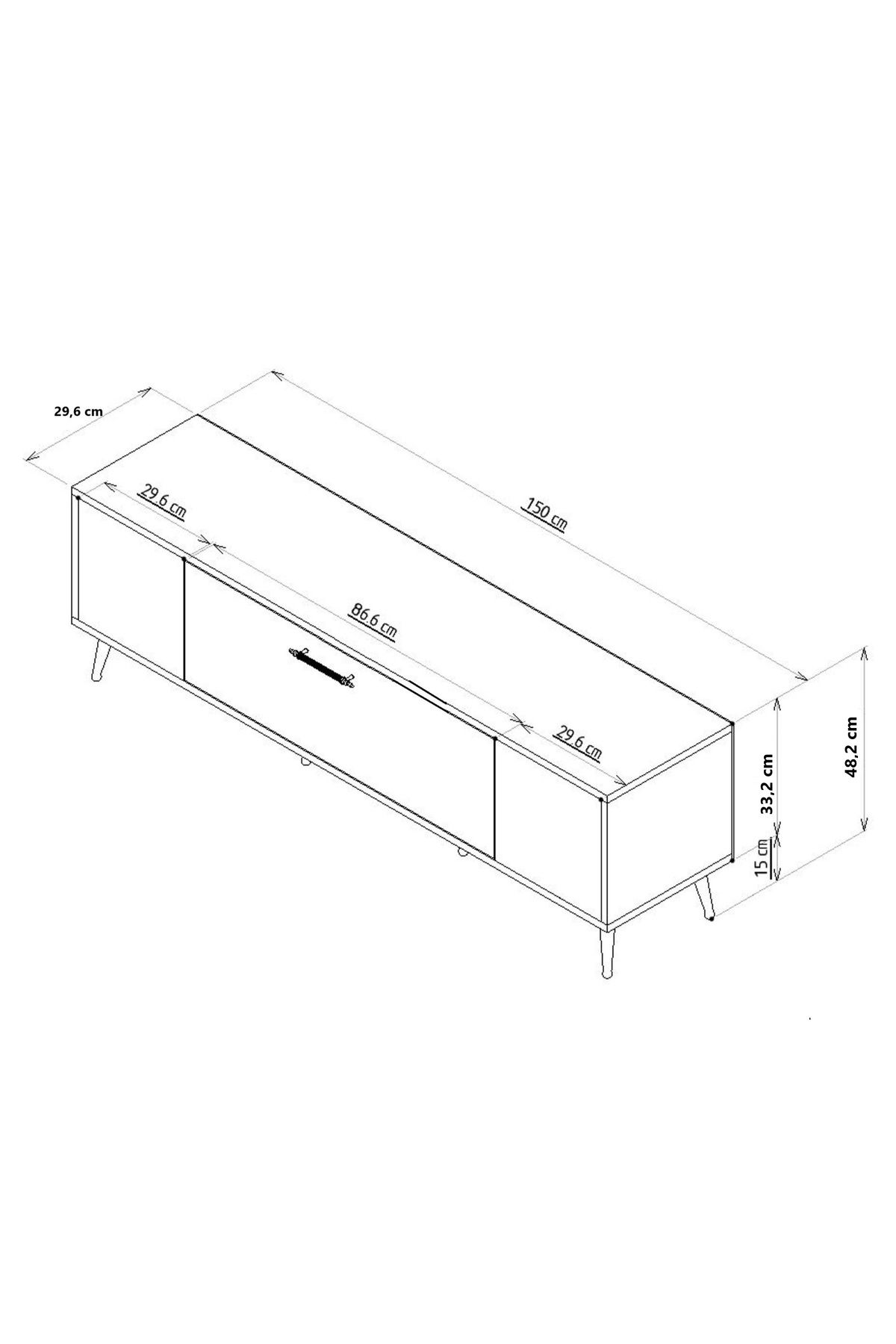 Cantek Dizayn Dekol2ct Tv Sehpasi Beyaz-Altin