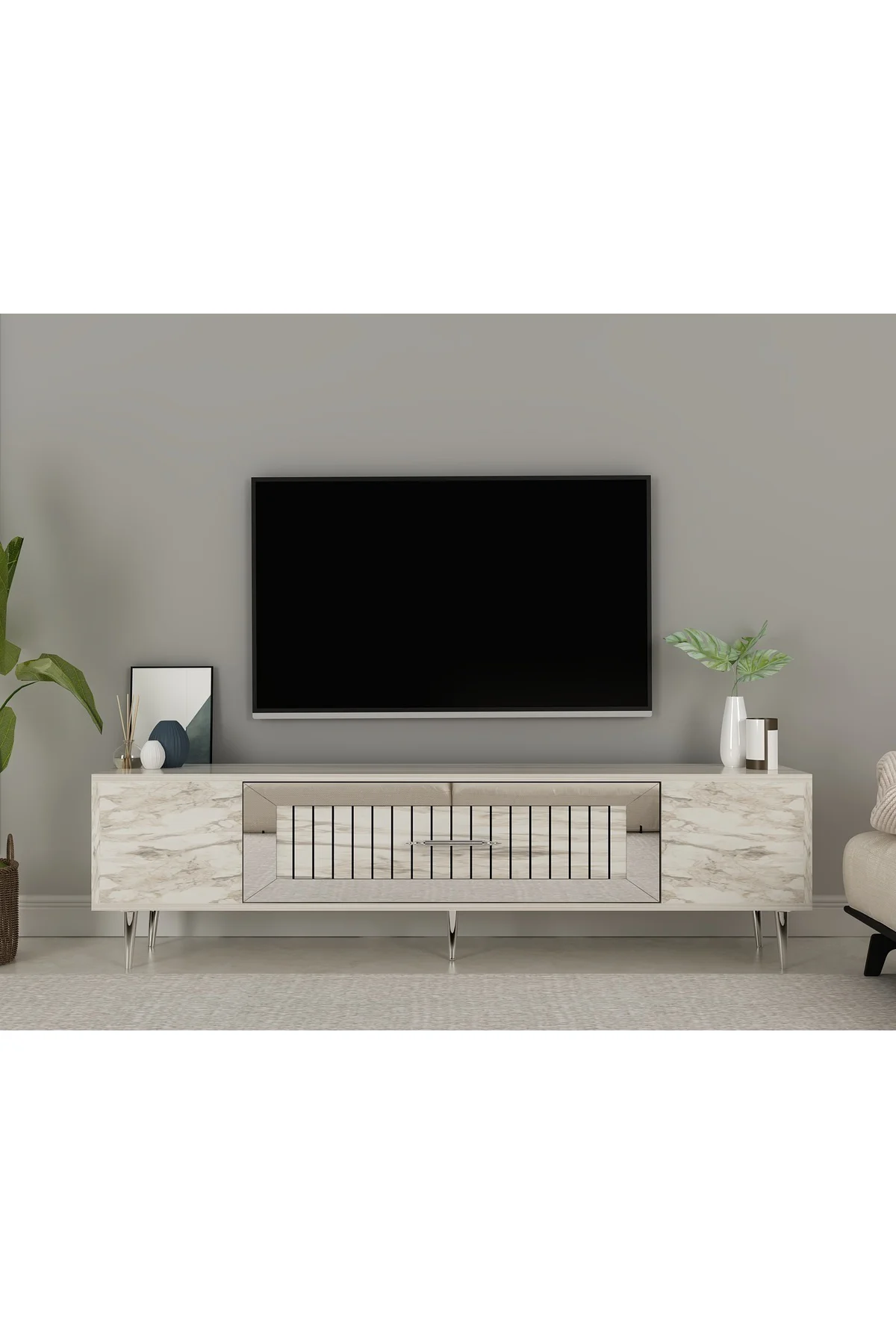 DEKOLP3CT TV SEHPASI CEVİZ-ALTIN