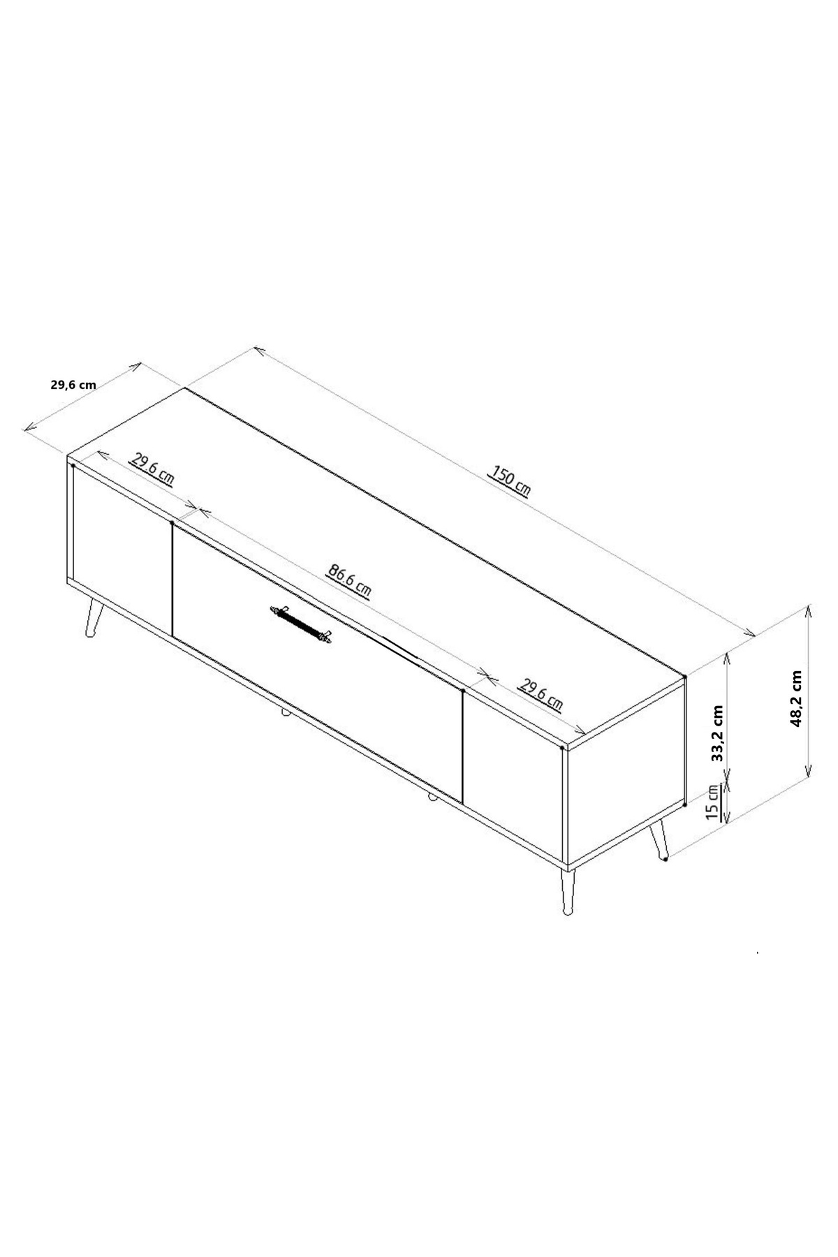 Cantek Dizayn Dekolp4ct Tv Sehpasi Beyaz-Gümüş