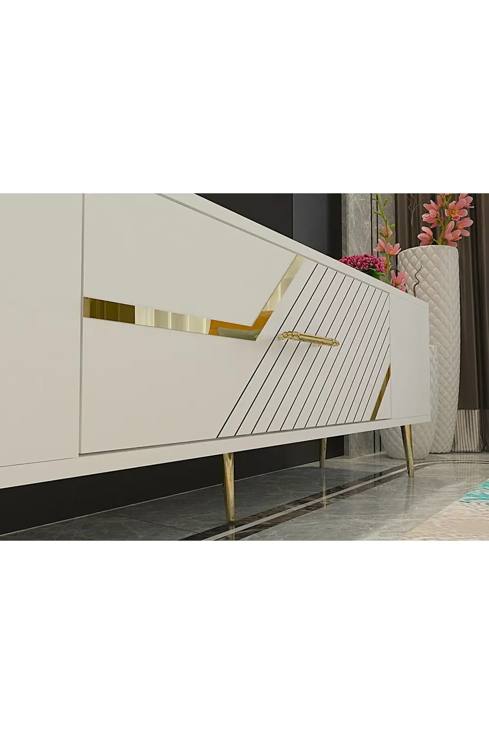 DEKOLP5CT TV SEHPASI BEYAZ-ALTIN