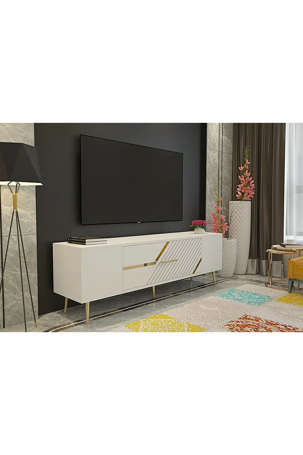 DEKOLP5CT TV SEHPASI BEYAZ-ALTIN