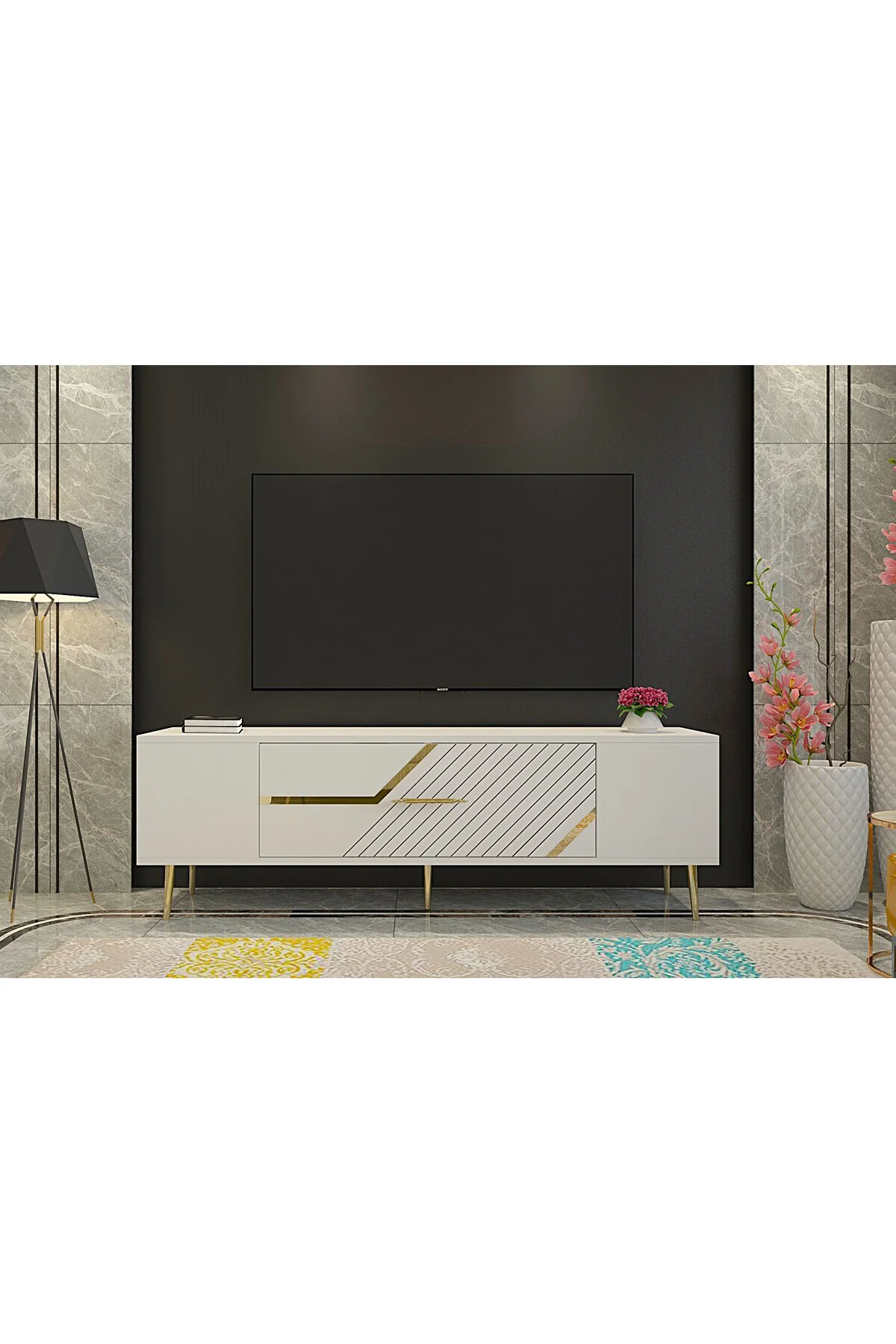 DEKOLP5CT TV SEHPASI BEYAZ-ALTIN