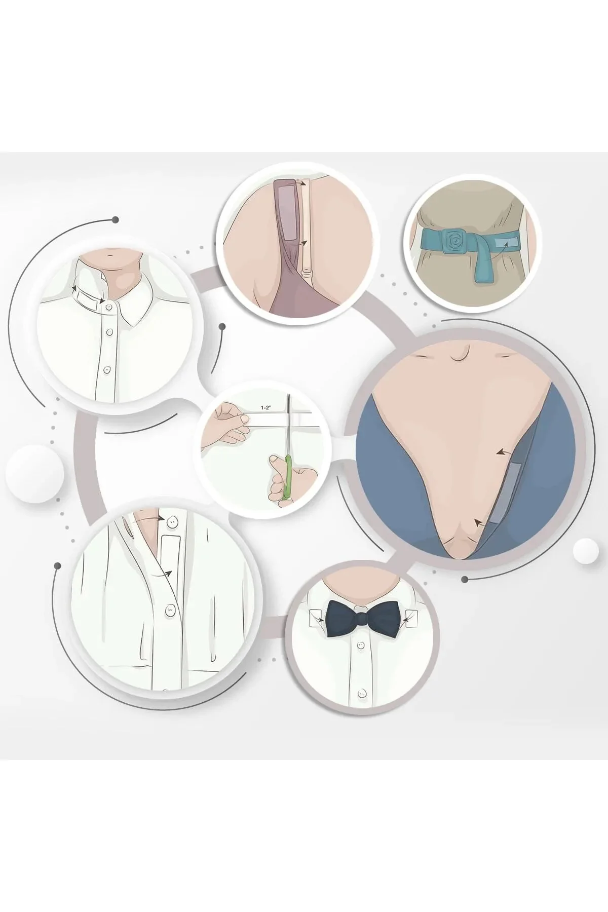 Dekolte Abiye & Gelinlik Için Straplez Kıyafet Sabitleme Vücut Ba