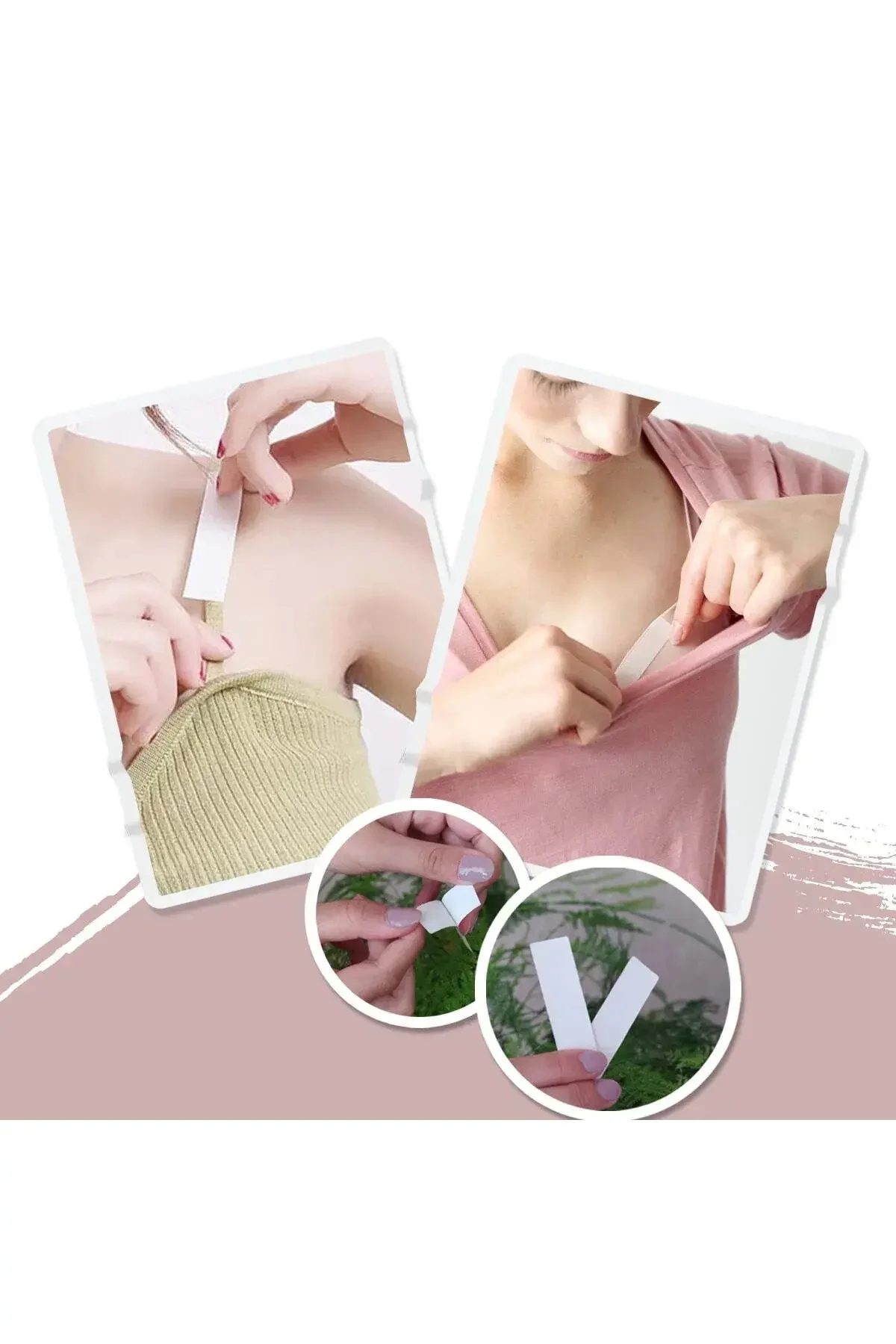 Dekolte Abiye & Gelinlik Için Straplez Kıyafet Sabitleme Vücut Ba