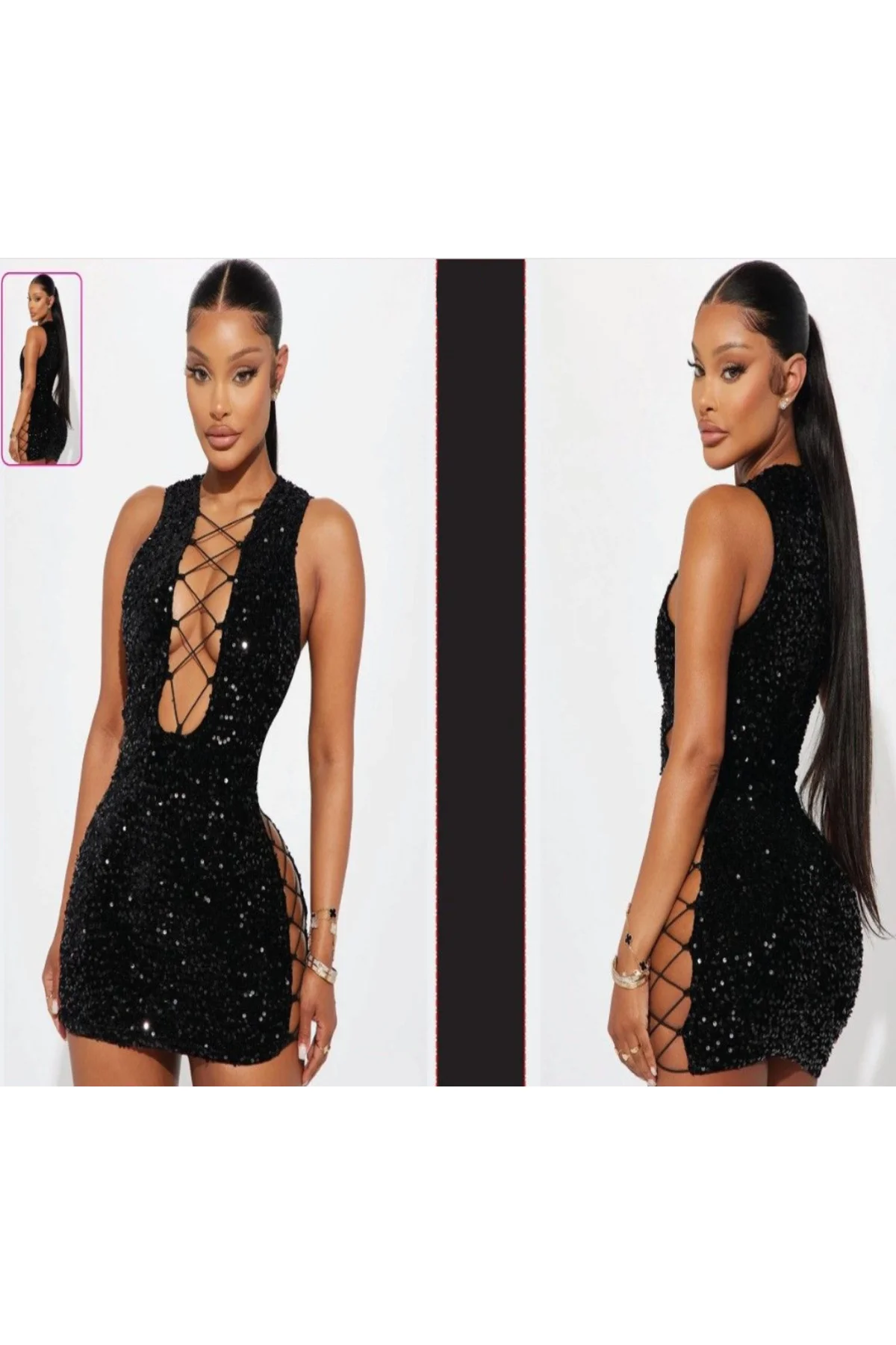 DEKOLTELİ MİNİ GECE ELSİBE