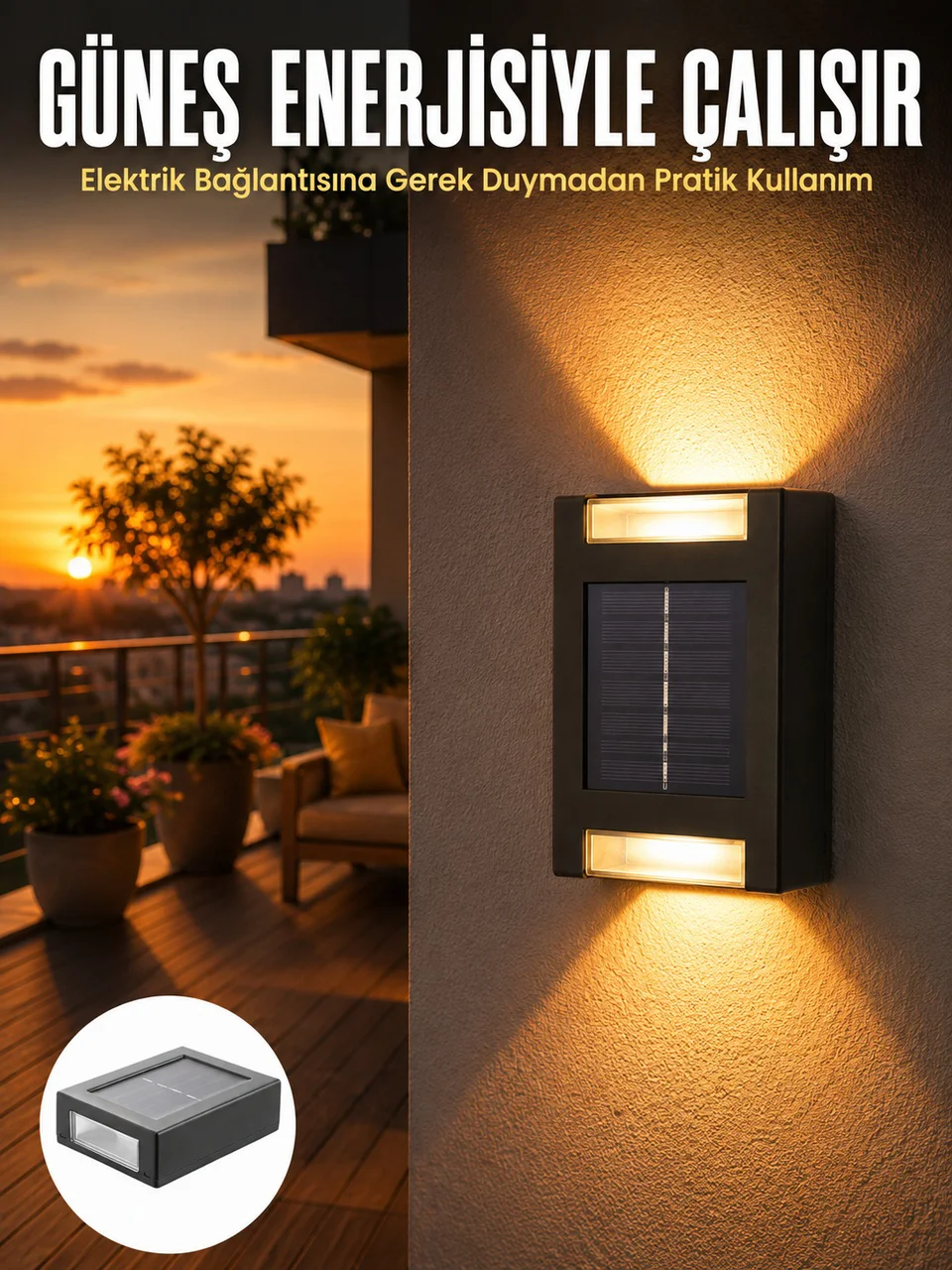 Dekorasyon Aplik Işık Güneş Enerjili Aydınlatma Dekoratif Aydınlatma Yeni Nesil - Lisinya