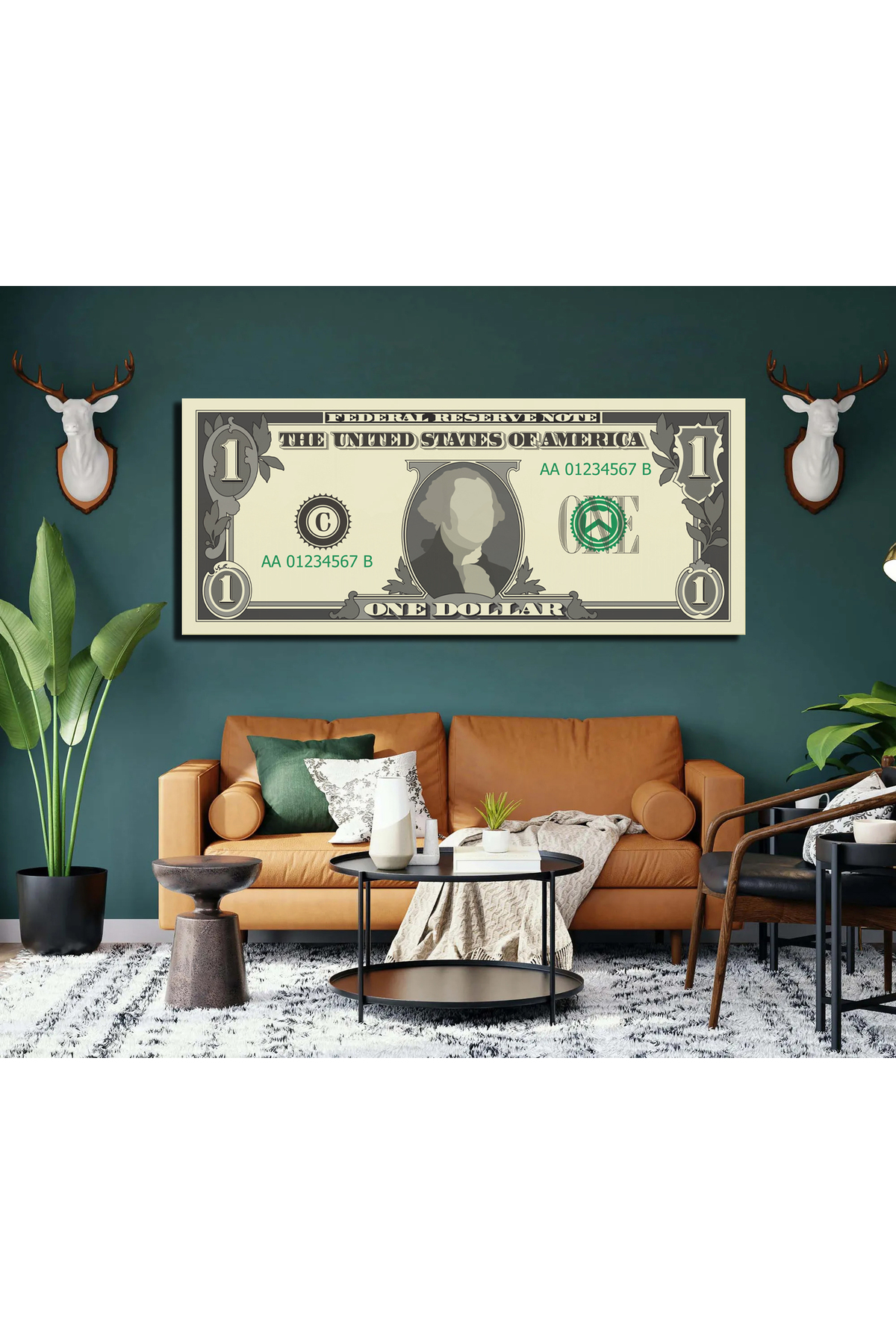 Korkmazkanvas Dekoratif 1 Dolar Tablo Ev İş Yeri İçin Kanvas Tablo