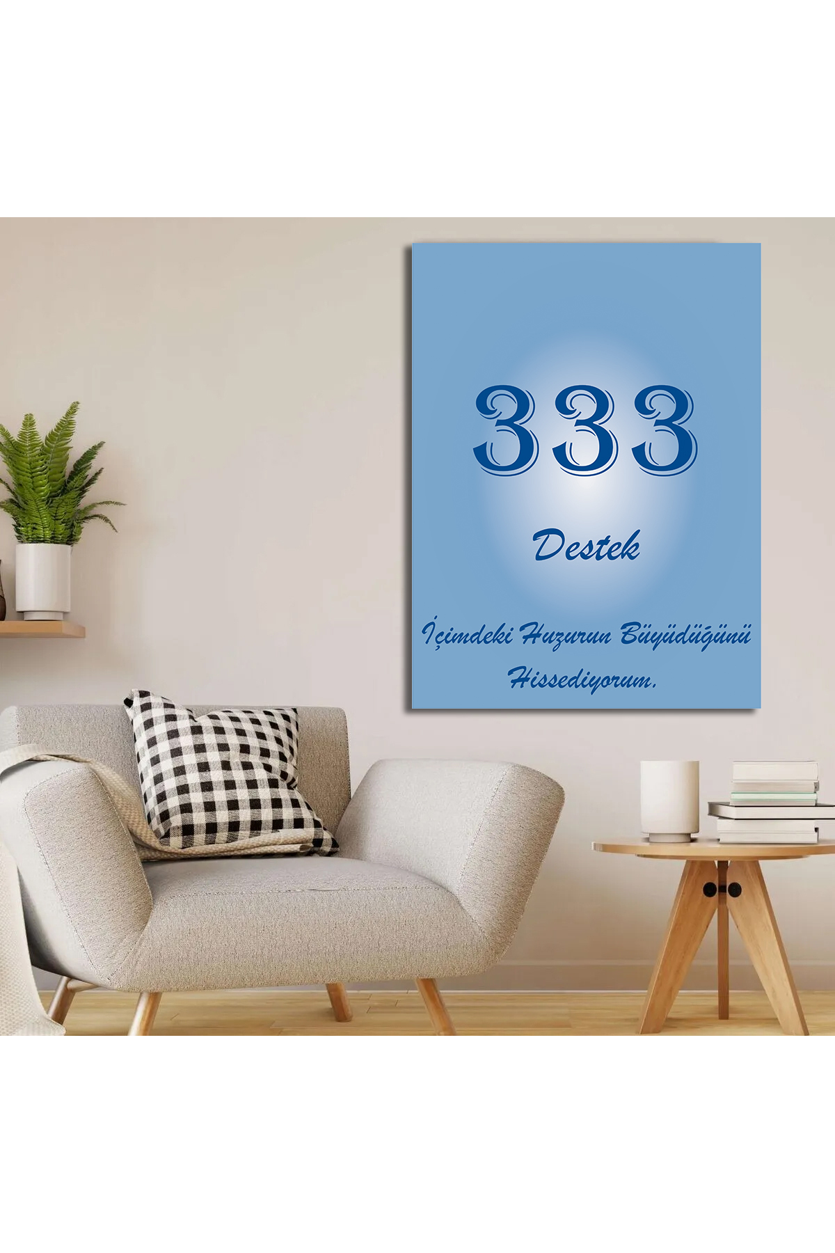 Korkmazkanvas Dekoratif 333 Sayısı Anlamı Destek Manevi Kanvas Tablo