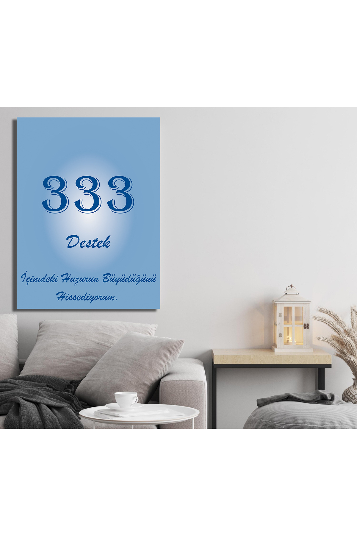 Korkmazkanvas Dekoratif 333 Sayısı Anlamı Destek Manevi Kanvas Tablo