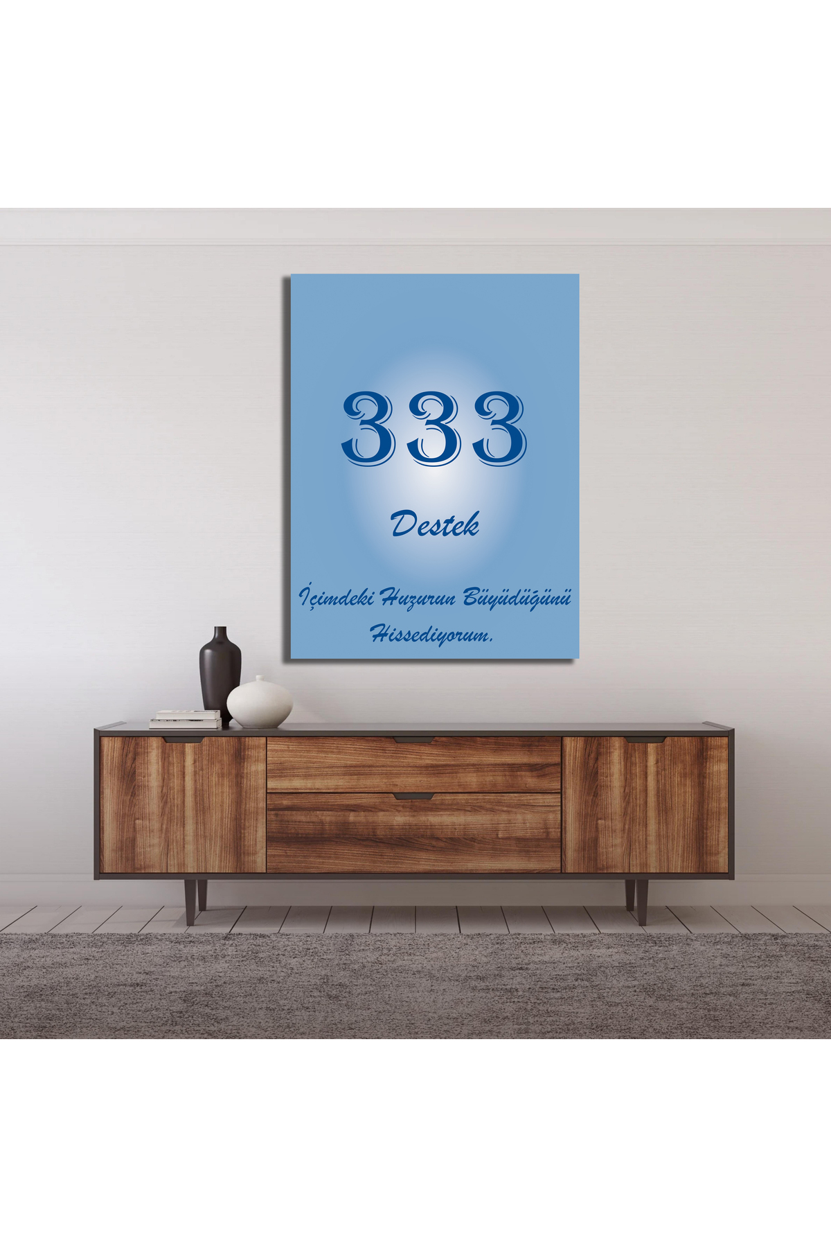 Korkmazkanvas Dekoratif 333 Sayısı Anlamı Destek Manevi Kanvas Tablo