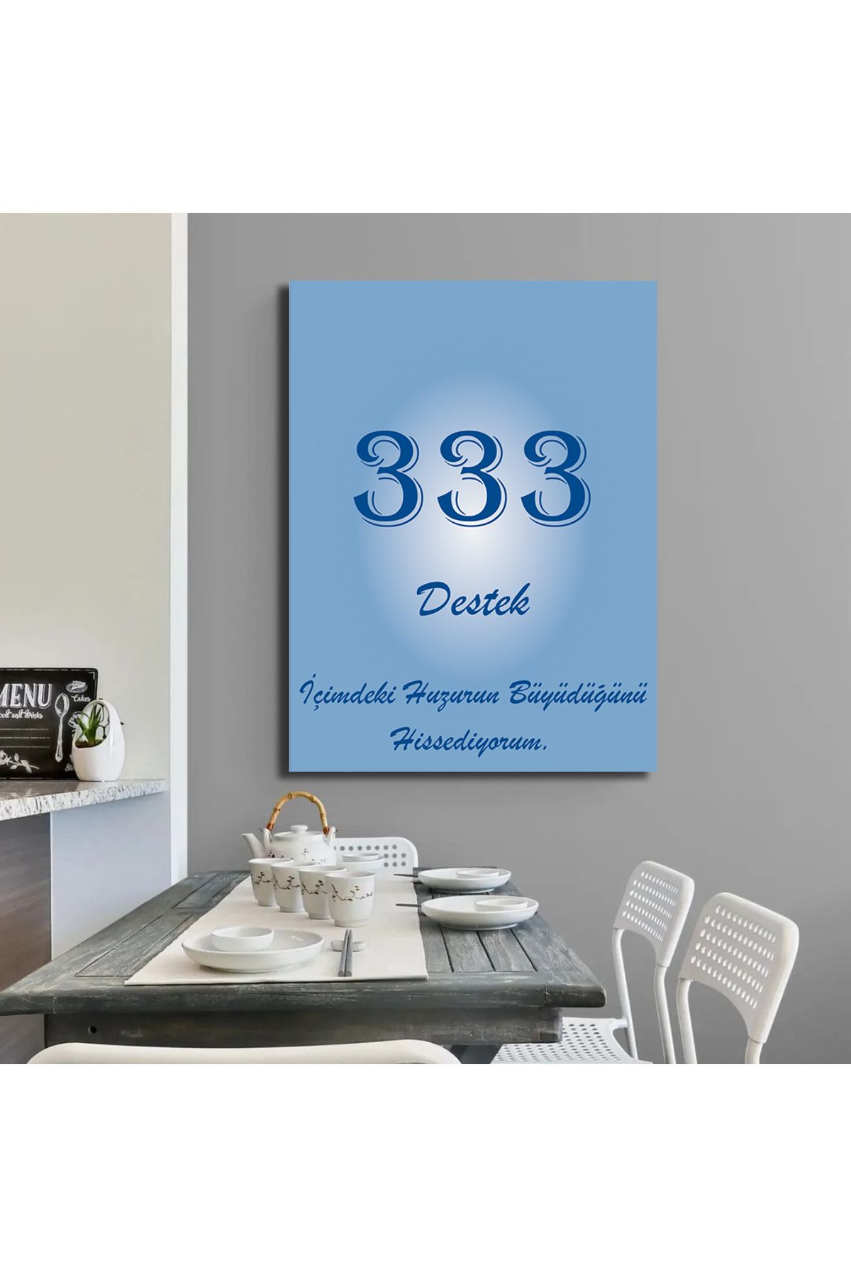 Korkmazkanvas Dekoratif 333 Sayısı Anlamı Destek Manevi Kanvas Tablo