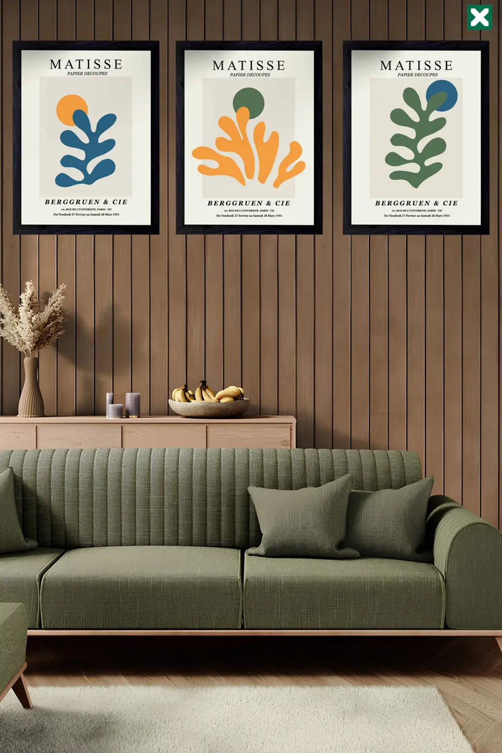 Dekoratif 3’lü Set Çerçeve Görünümlü Modern Mdf Tablo ,