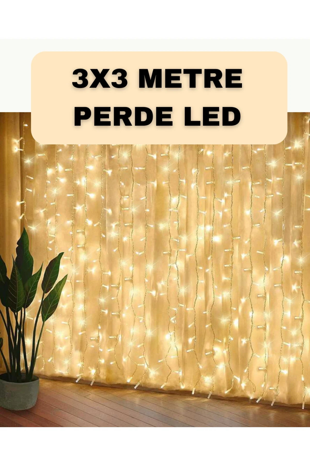 Dekoratif 3x3 LED Perde Işık Şelale Tasarım Enerji Tasarruflu