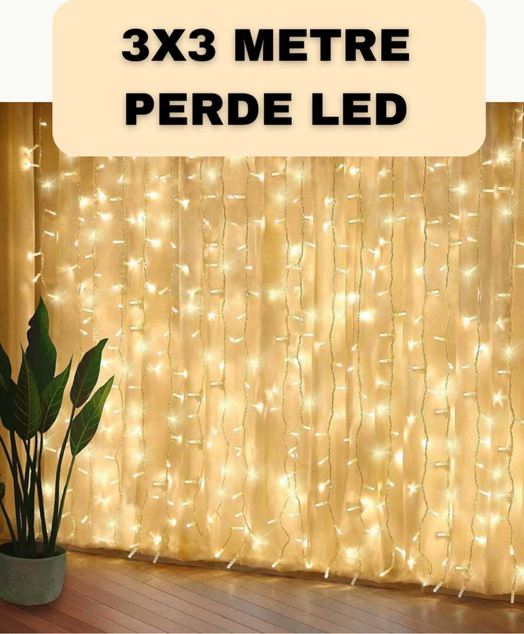 Dekoratif 3x3 Led Perde Işık Şelale Tasarım Enerji Tasarruflu Diğ