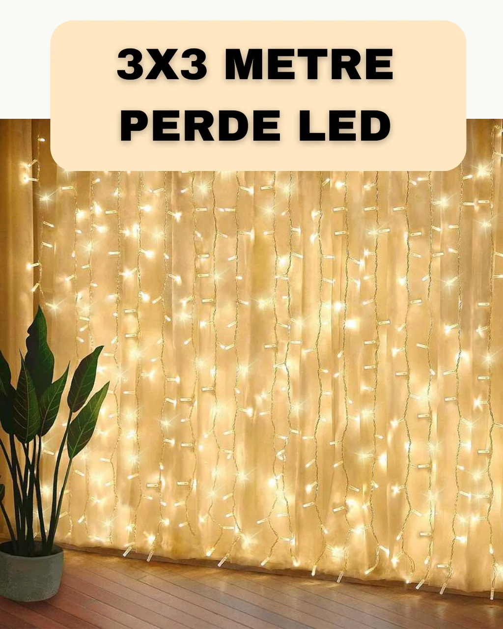 Dekoratif 3x3 Led Perde Işık Şelale Tasarım Enerji Tasarruflu - Lisinya Diğer