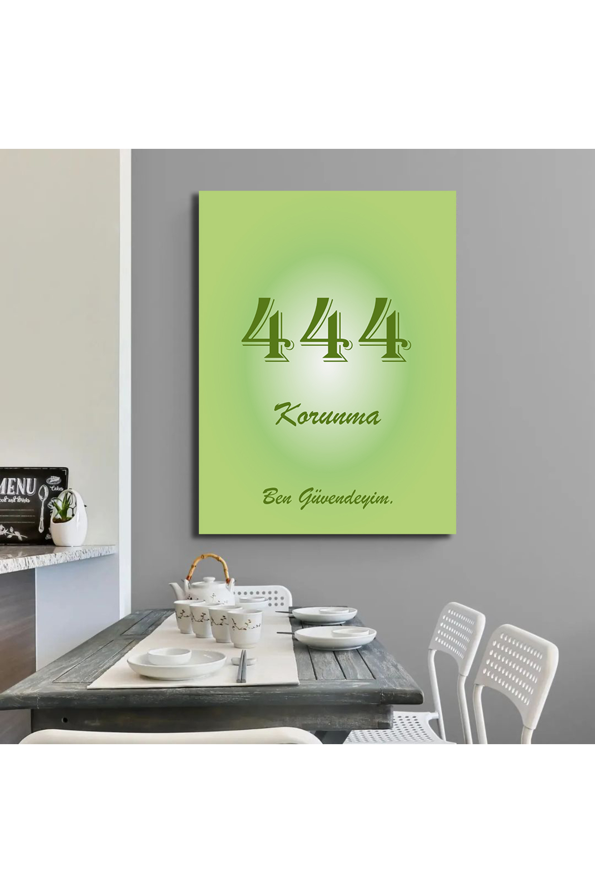 Korkmazkanvas Dekoratif 444 Sayısı Anlamı Korunma Manevi Kanvas Tablo