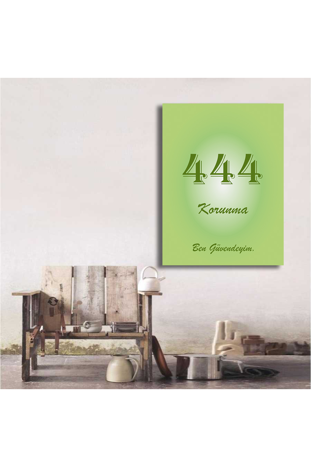 Korkmazkanvas Dekoratif 444 Sayısı Anlamı Korunma Manevi Kanvas Tablo