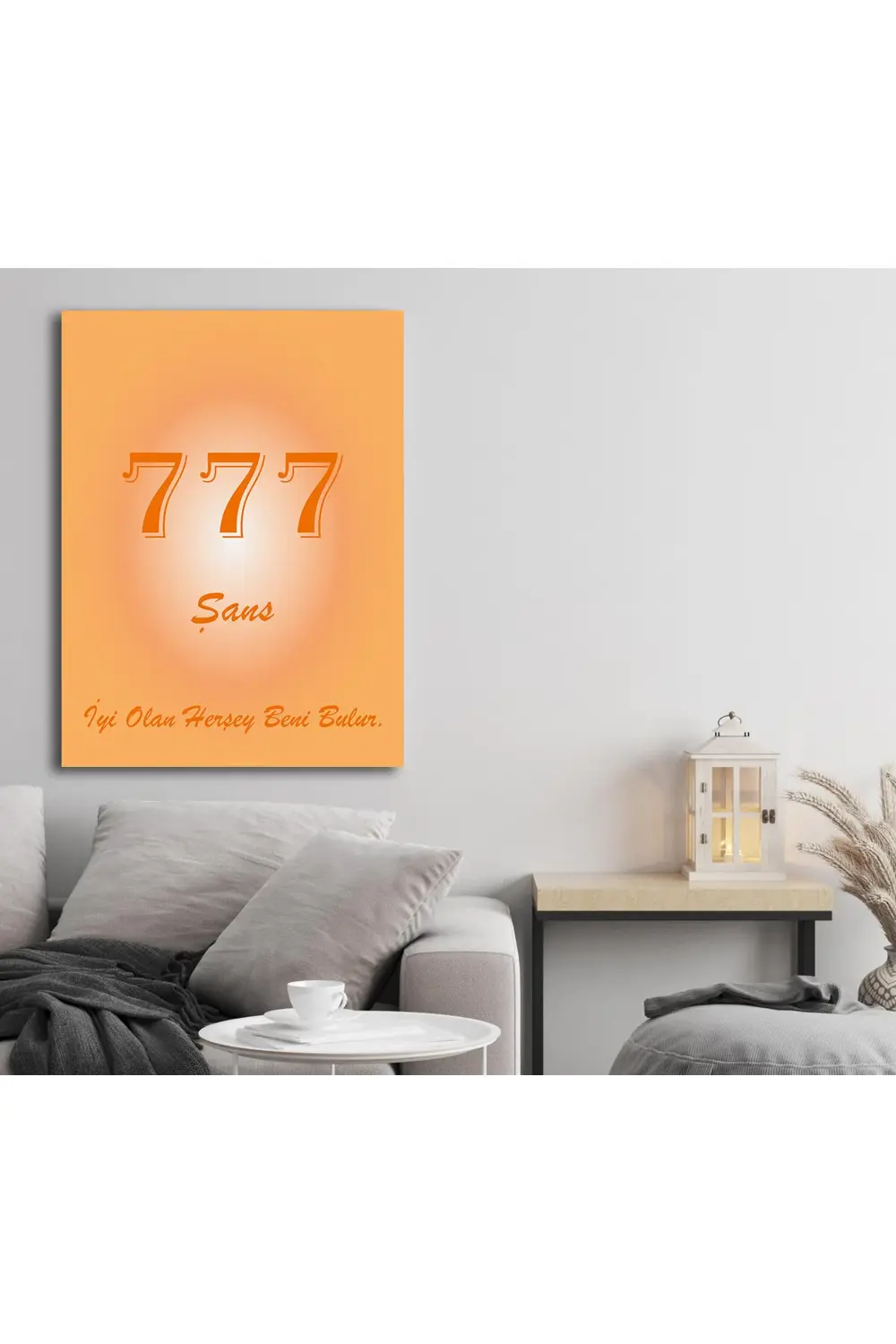 Dekoratif 777 Sayısı anlamı şans manevi Kanvas Tablo